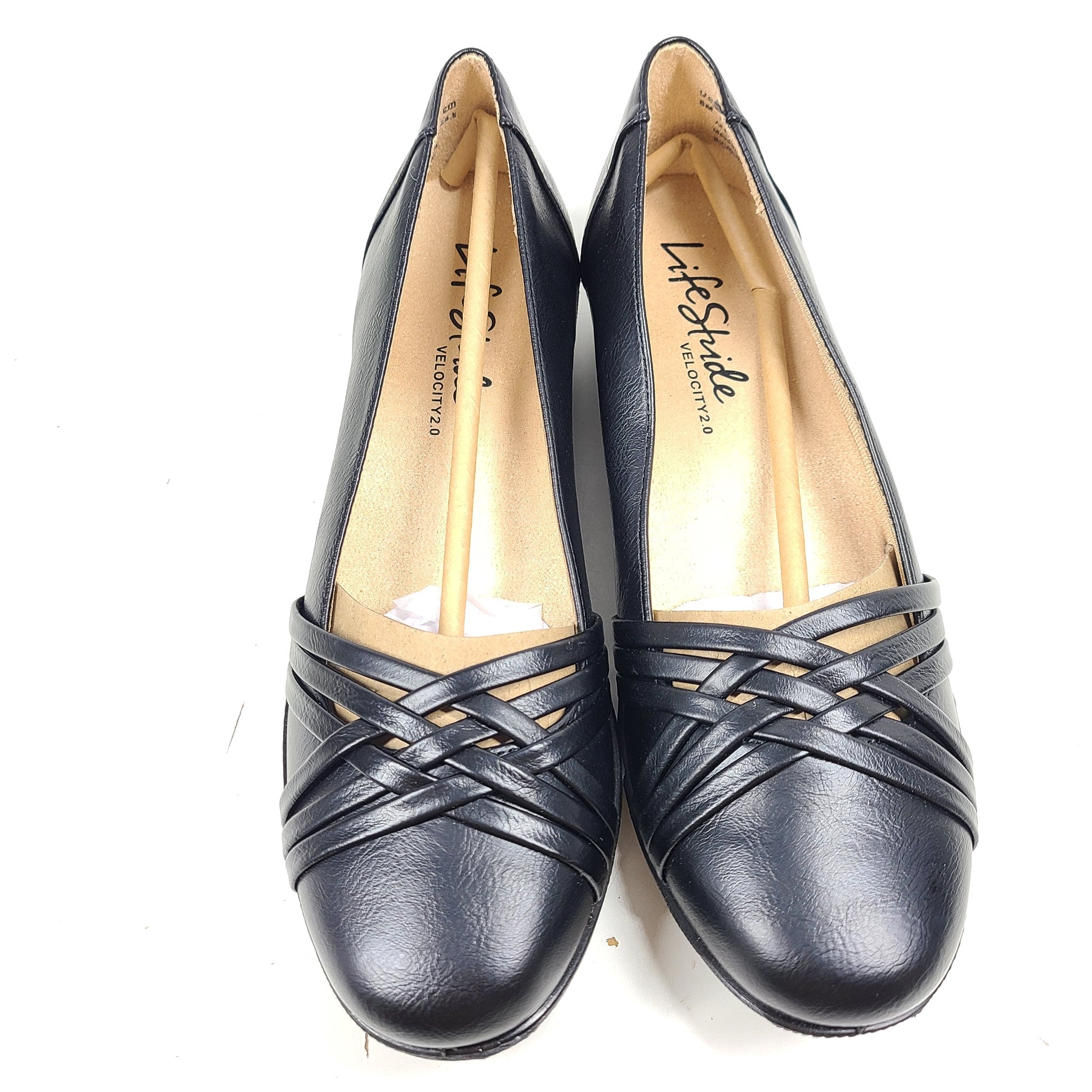 LifeStride Incredible Faux Leather Flats Ballet Shoes Comfort Black Sz 8