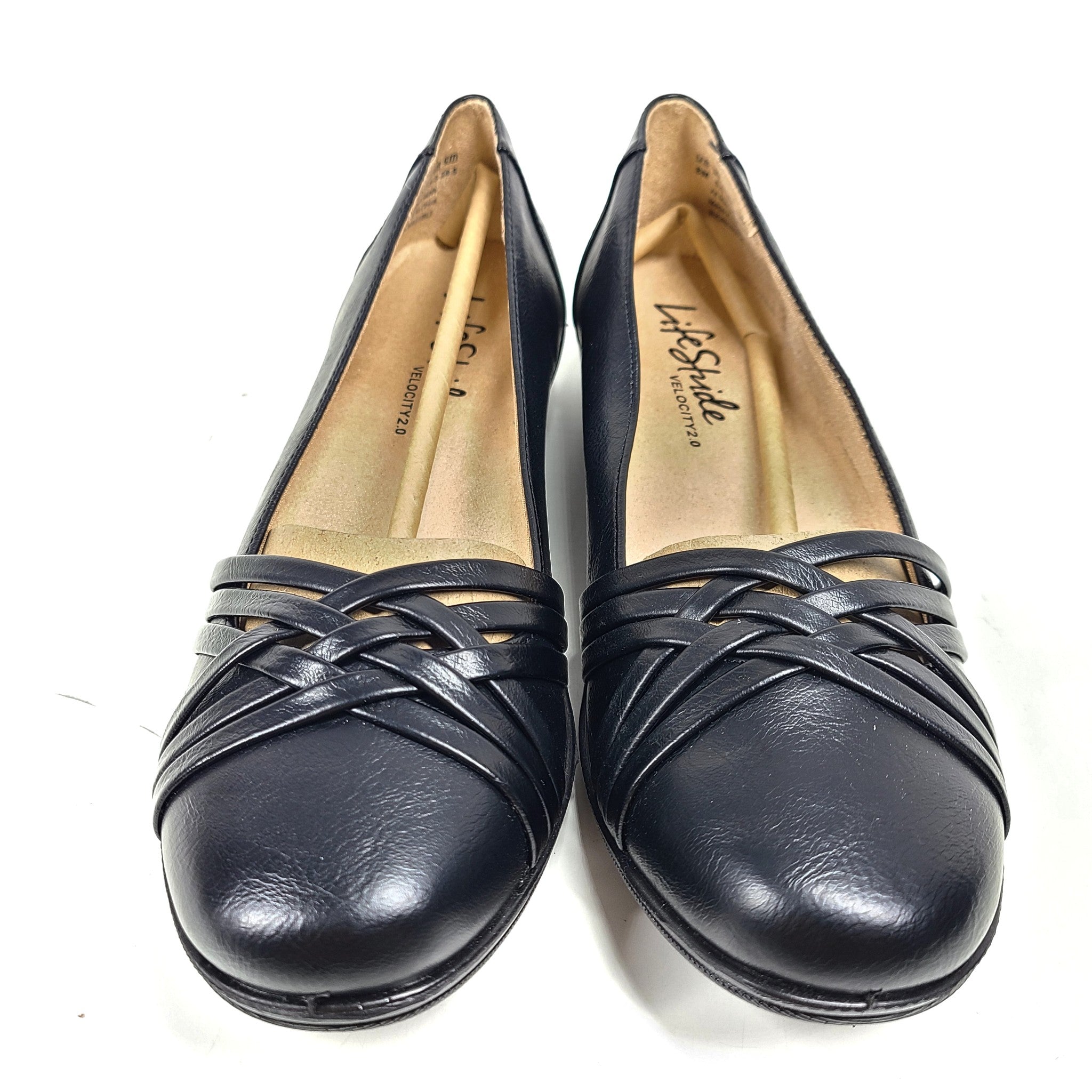 LifeStride Incredible Faux Leather Flats Ballet Shoes Comfort Black Sz 8