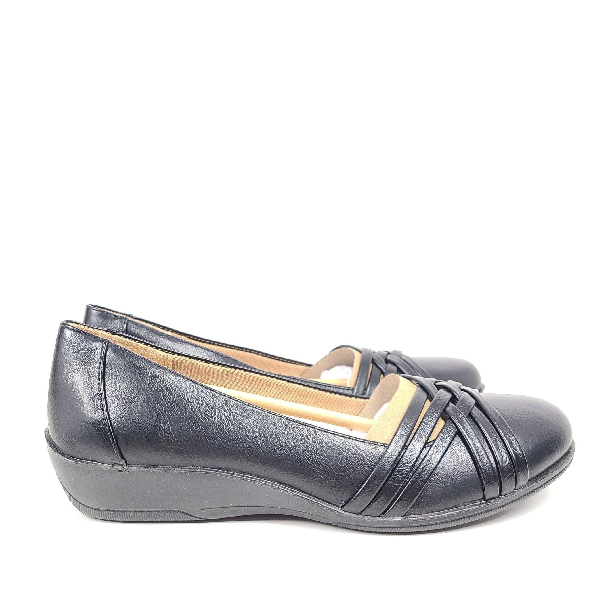 LifeStride Incredible Faux Leather Flats Ballet Shoes Comfort Black Sz 8