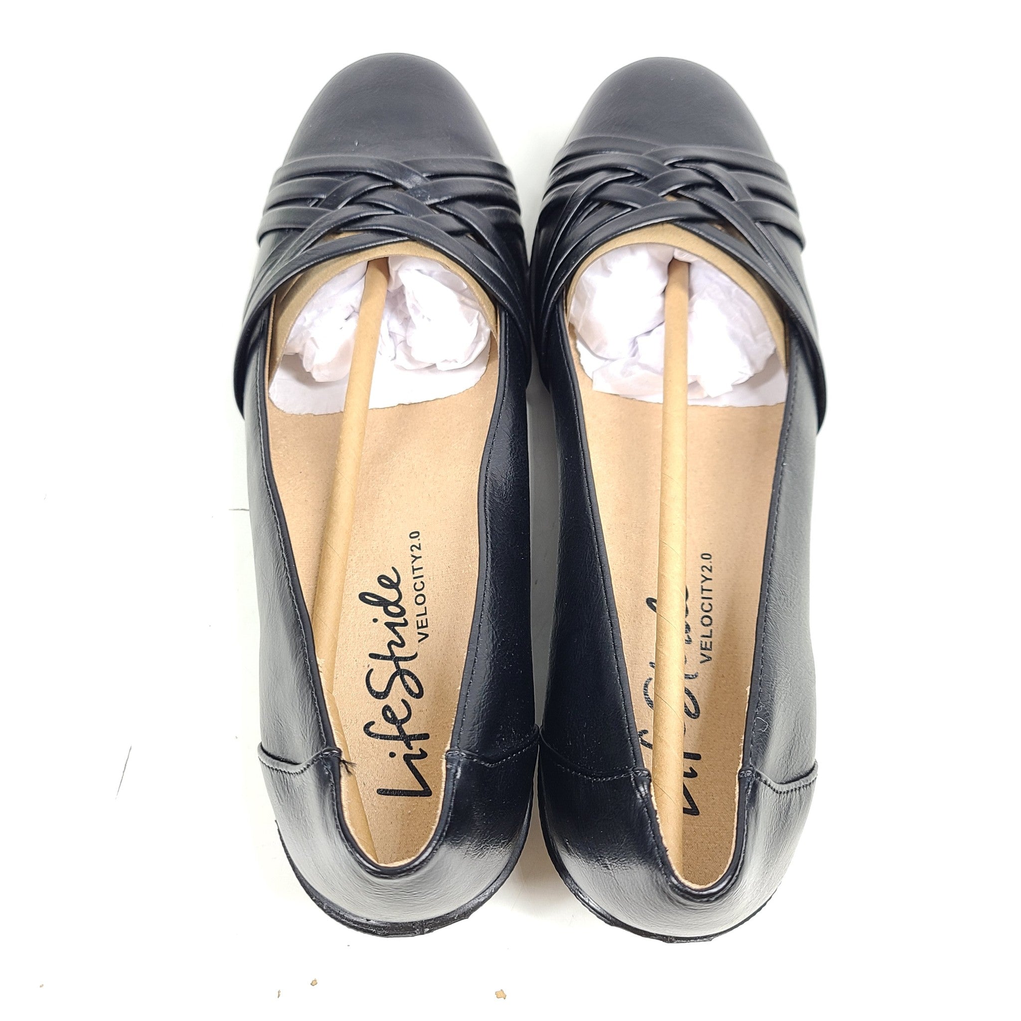 LifeStride Incredible Faux Leather Flats Ballet Shoes Comfort Black Sz 8