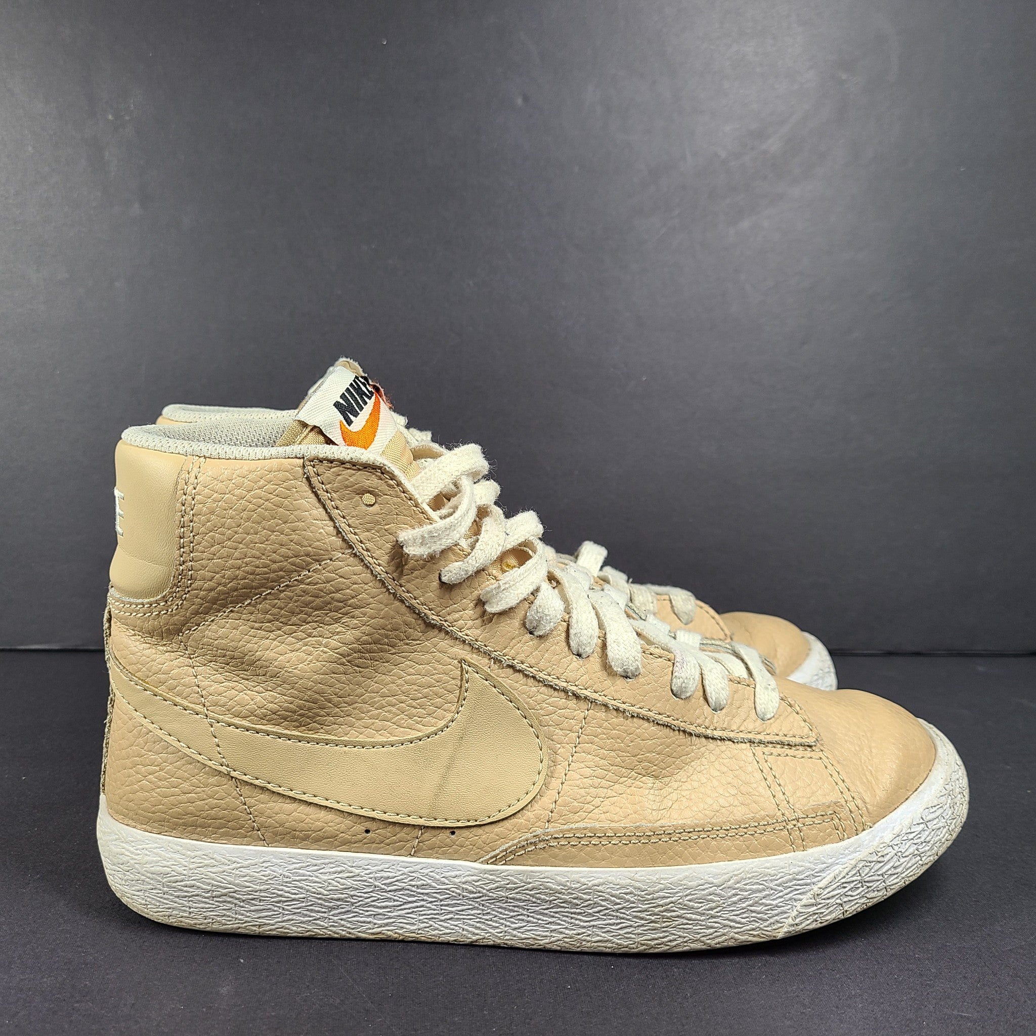 Nike Kids' Blazer Mid Linen Sneakers 895850-202 Tan Beige Size 5.5 Y