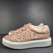 Ted Baker Women's Cwisp Laser Cut Platform Leather Sneakers Dusky Pink Sz 7.5
