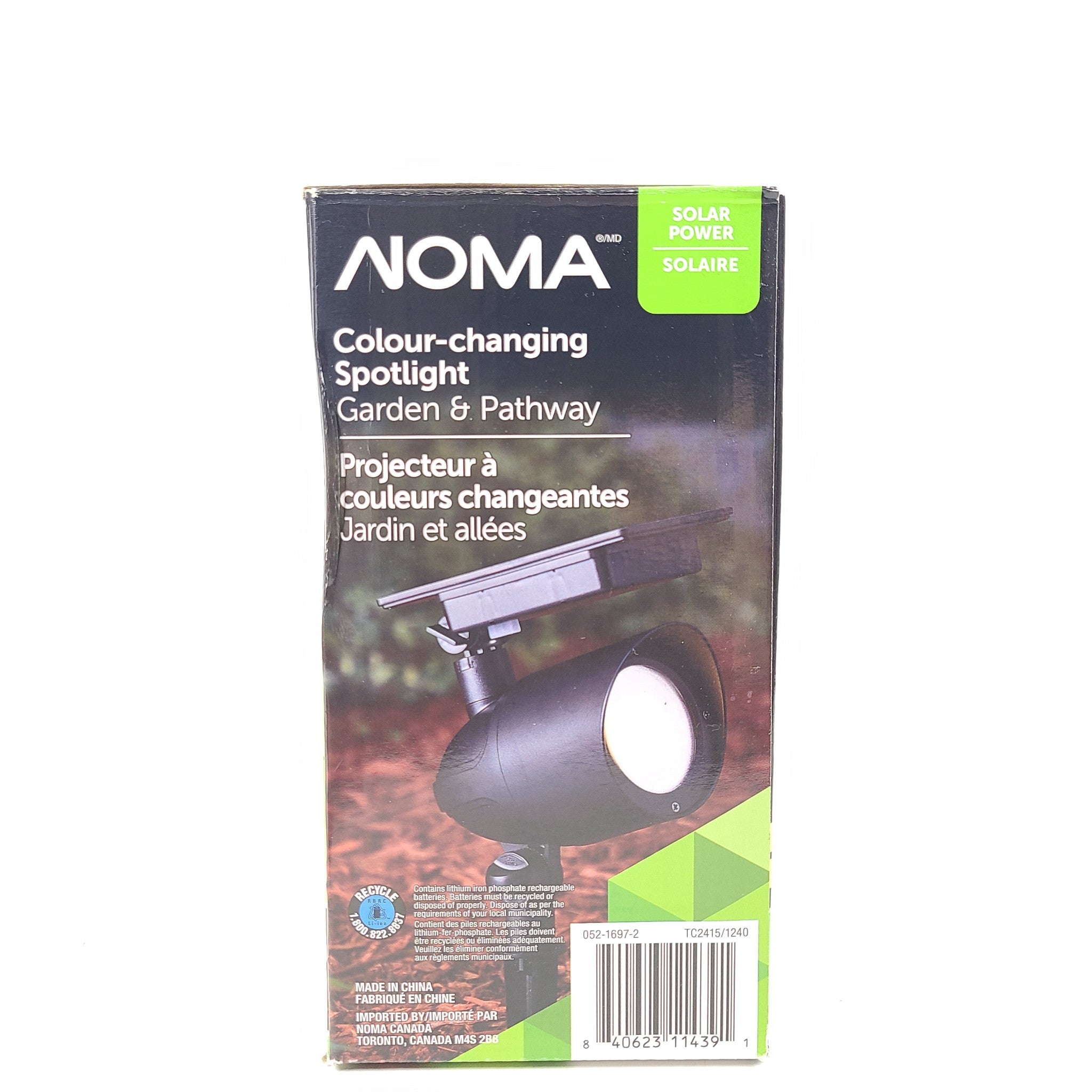 NOMA Color Changing 120 Lumen Cool White LED Solar Landscape Spotlight Outdoor