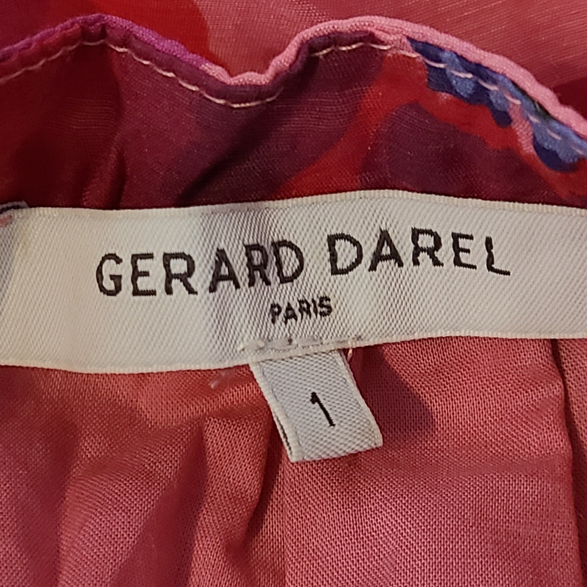 Gerard Darel Paris June Floral Tiered Maxi Dress Pink Sleeveless Sz S