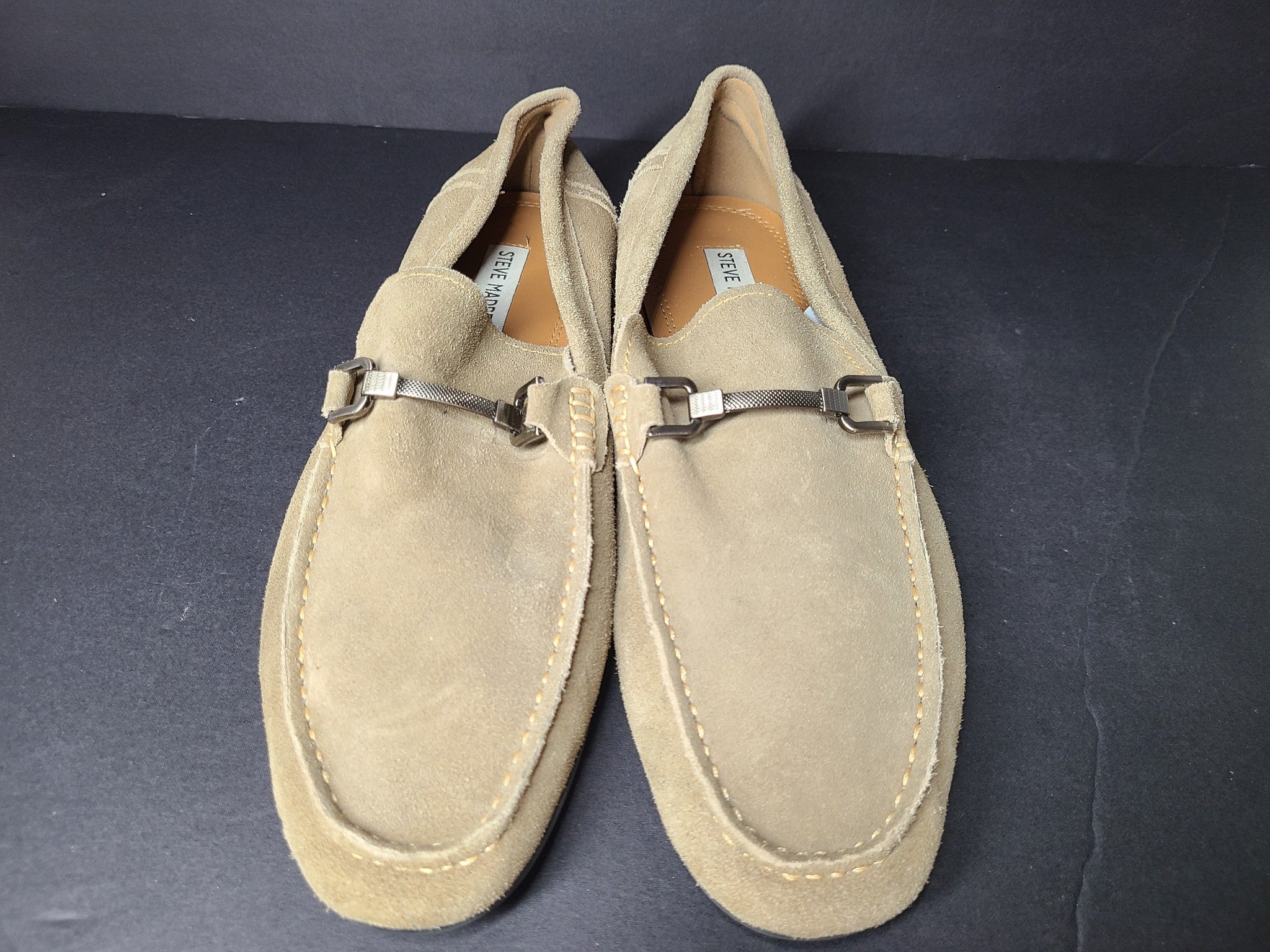 Steve Madden Men's Privacy Loafer Suede Shoes Beige US10