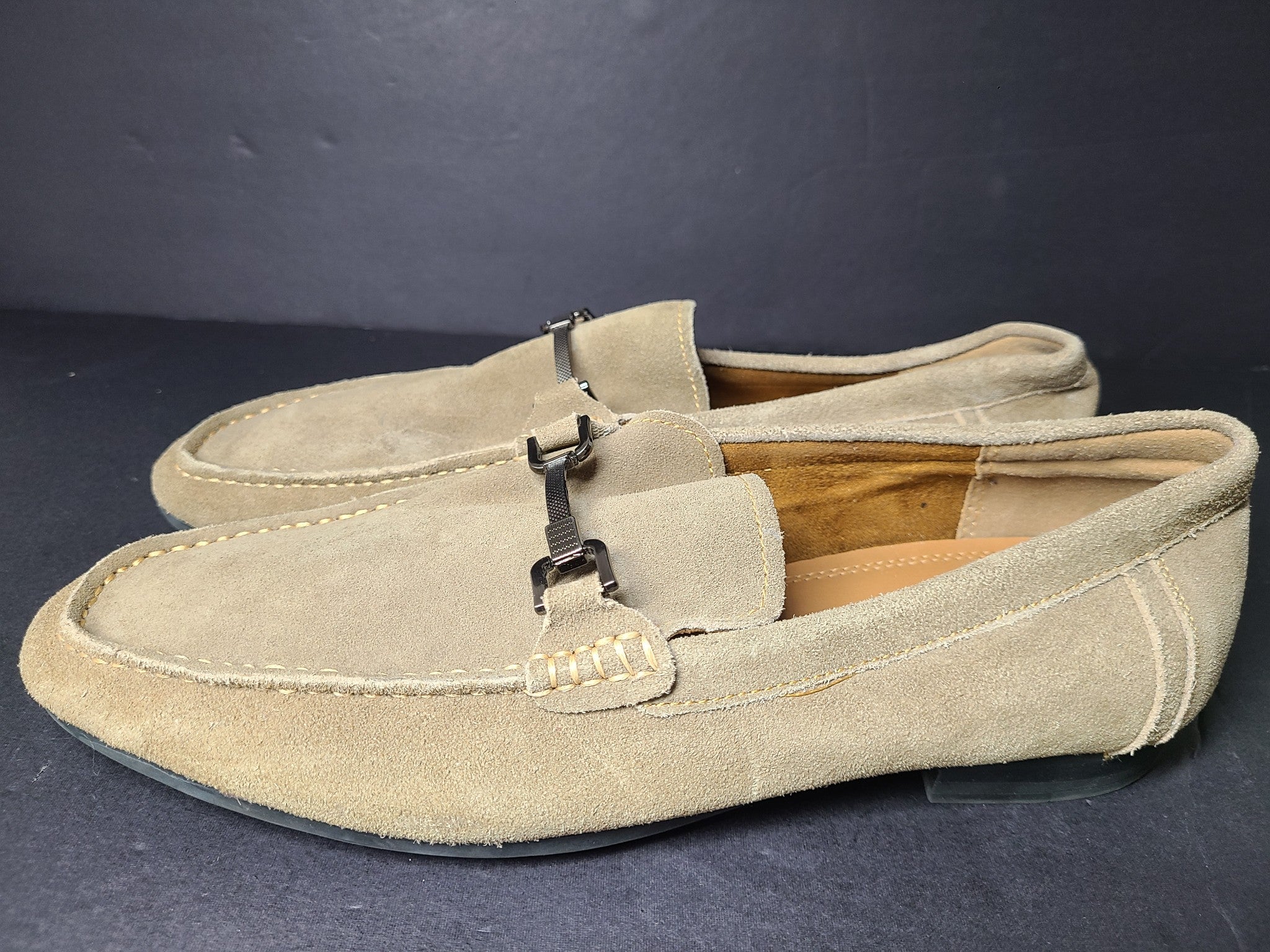 Steve Madden Men's Privacy Loafer Suede Shoes Beige US10
