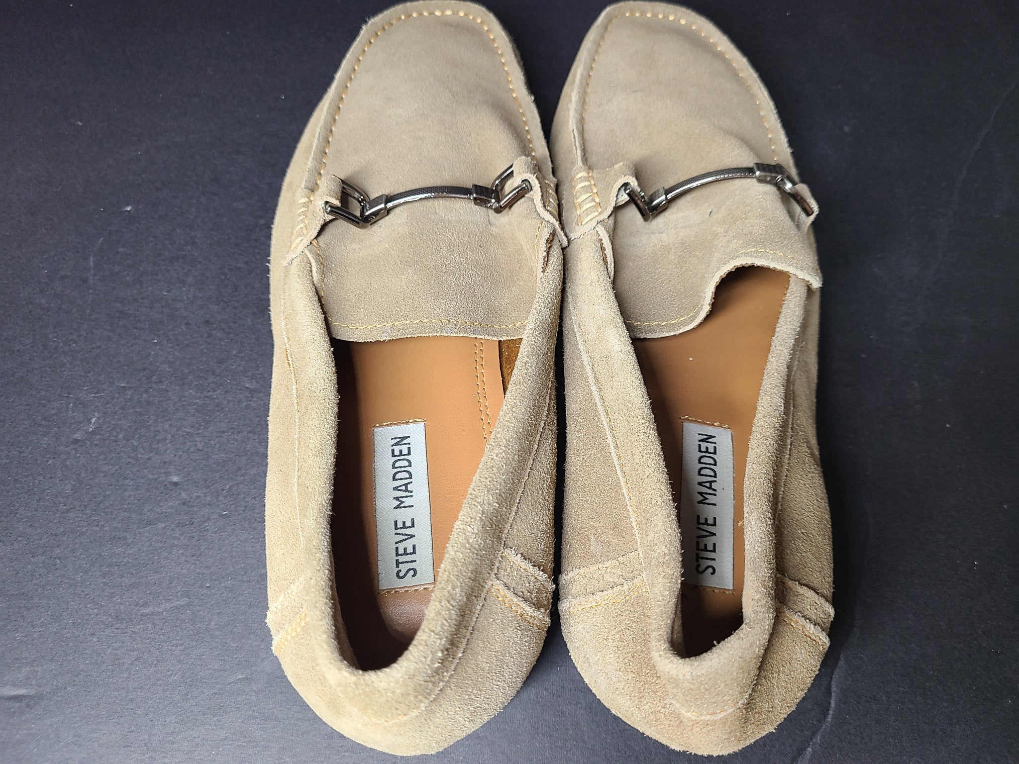 Steve Madden Men's Privacy Loafer Suede Shoes Beige US10