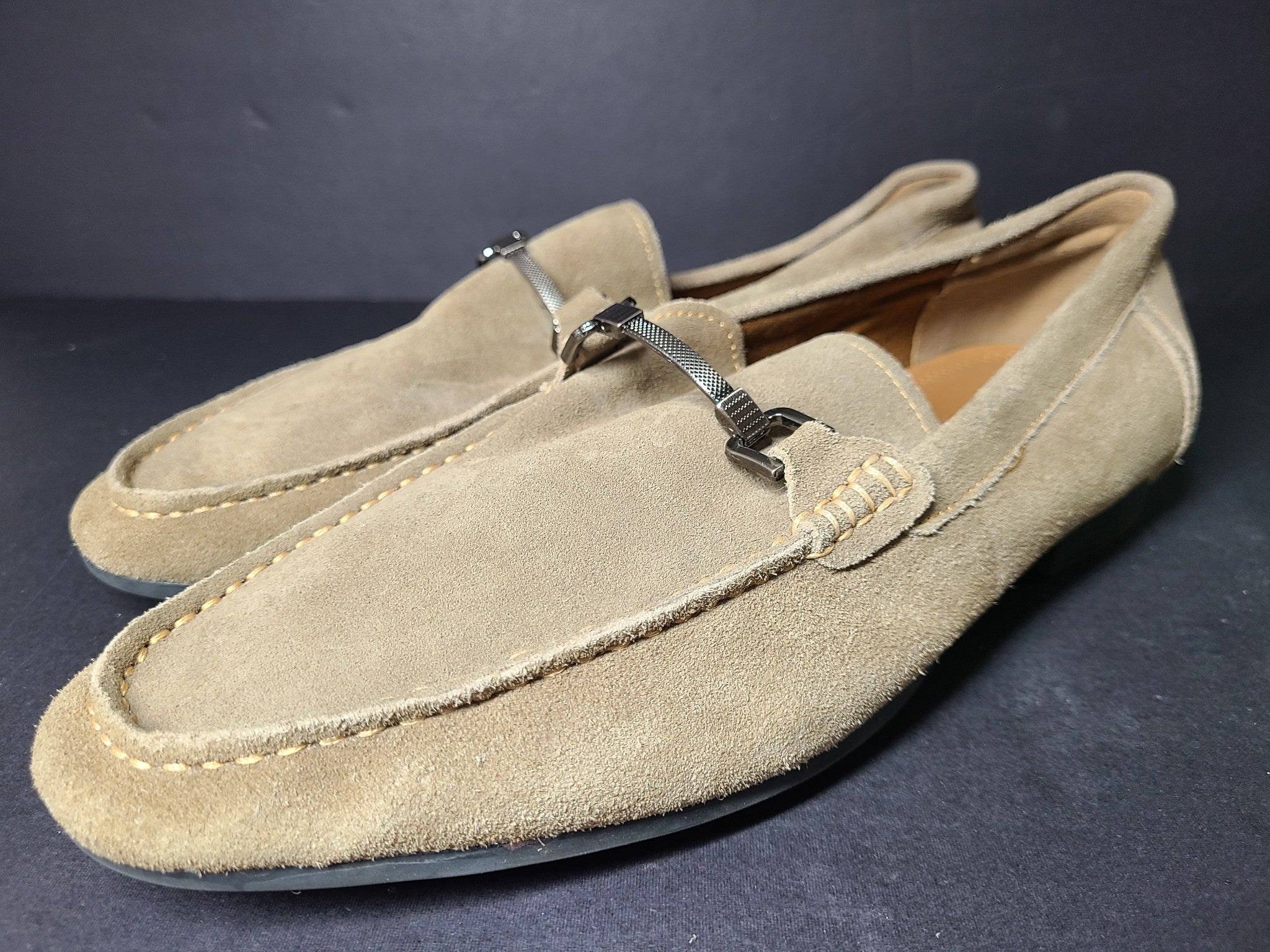 Steve Madden Men's Privacy Loafer Suede Shoes Beige US10