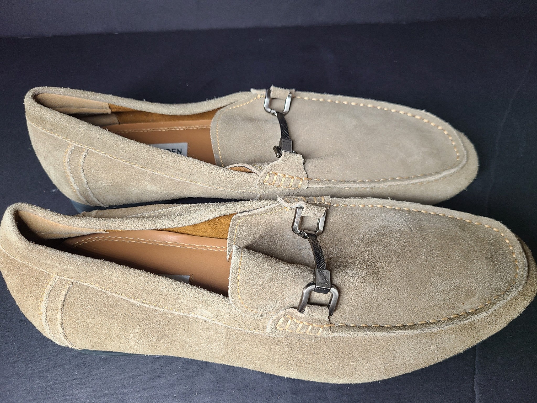 Steve Madden Men's Privacy Loafer Suede Shoes Beige US10