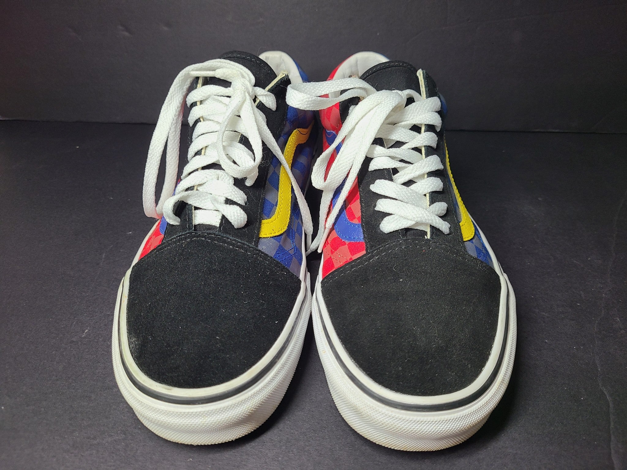 Vans Old Skool OTW Rally Checkerboard Sneakers Skate Shoes Red Blue M10.5/W12