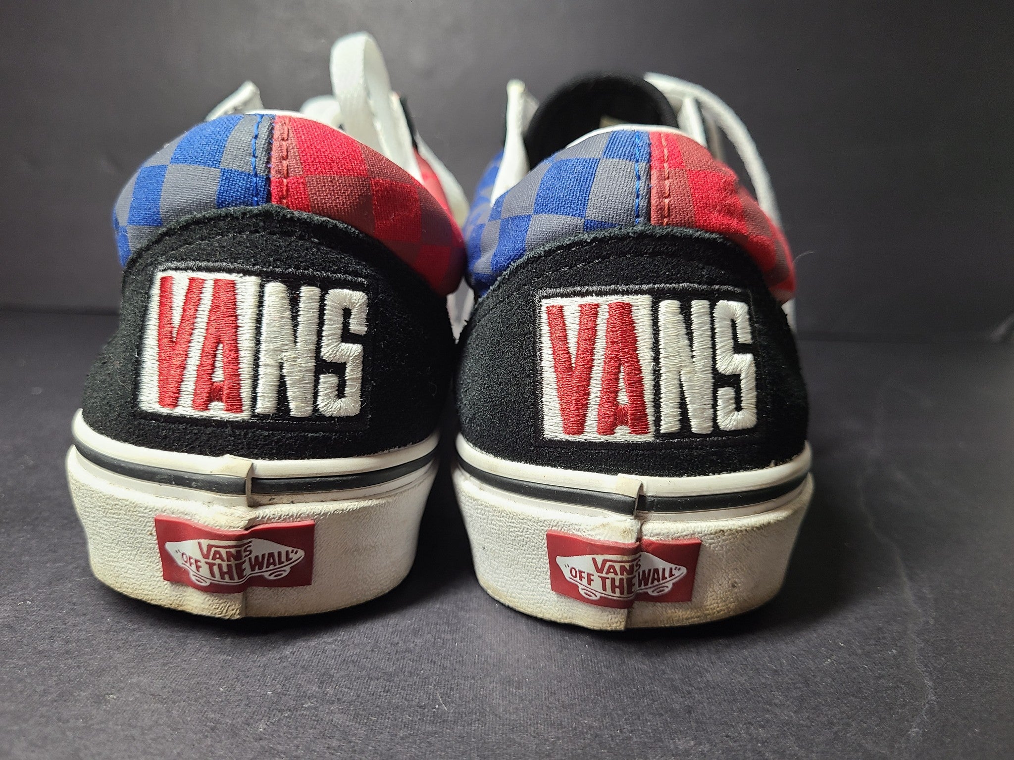 Vans Old Skool OTW Rally Checkerboard Sneakers Skate Shoes Red Blue M10.5/W12