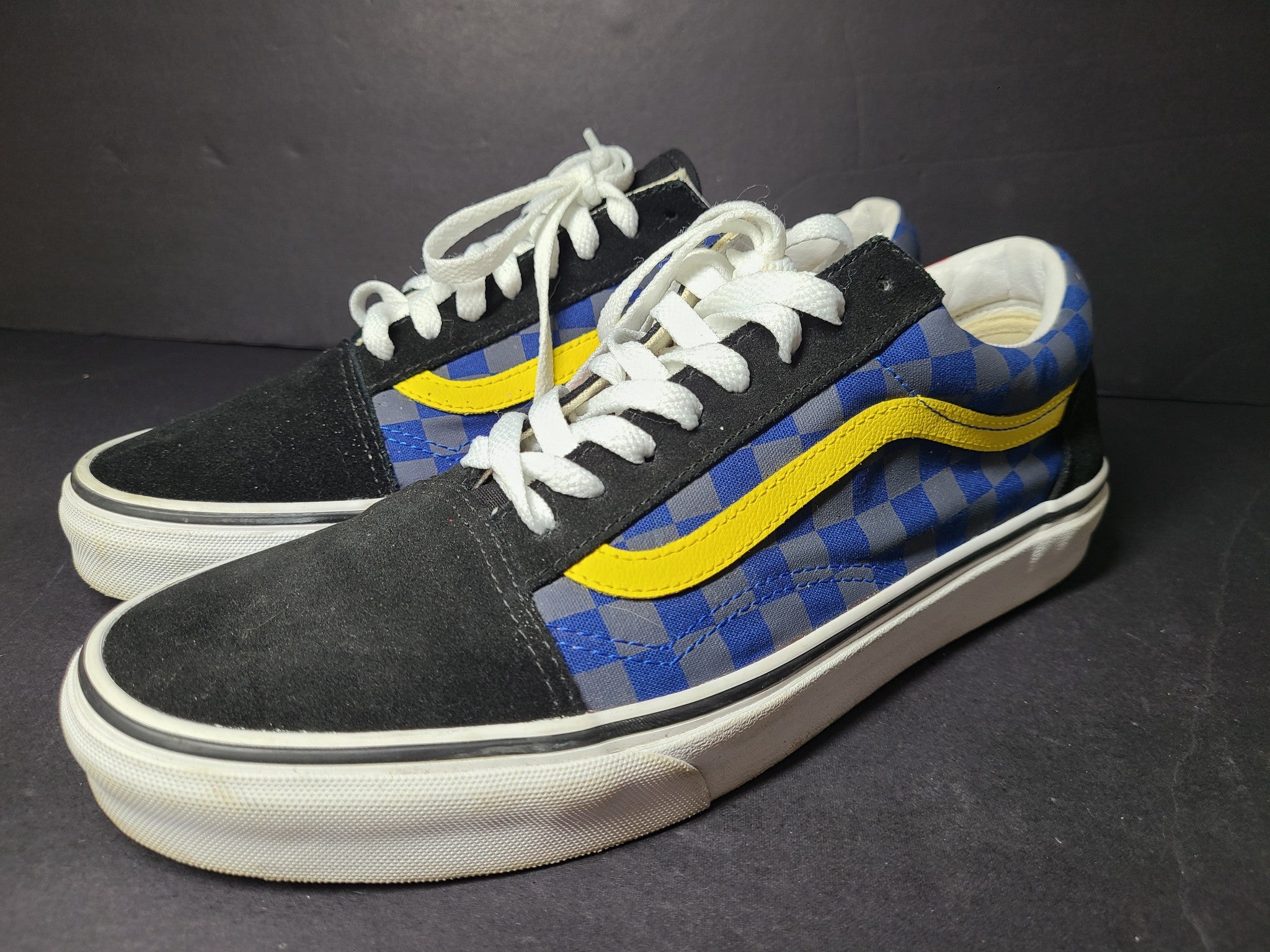 Vans Old Skool OTW Rally Checkerboard Sneakers Skate Shoes Red Blue M10.5/W12