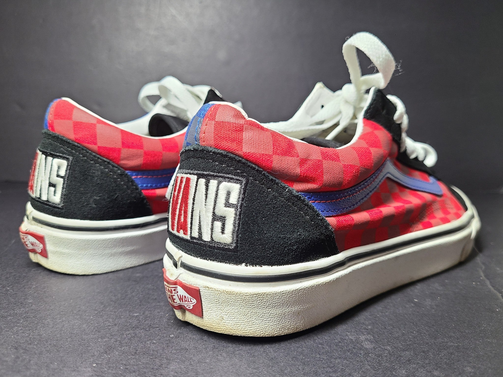 Vans Old Skool OTW Rally Checkerboard Sneakers Skate Shoes Red Blue M10.5/W12