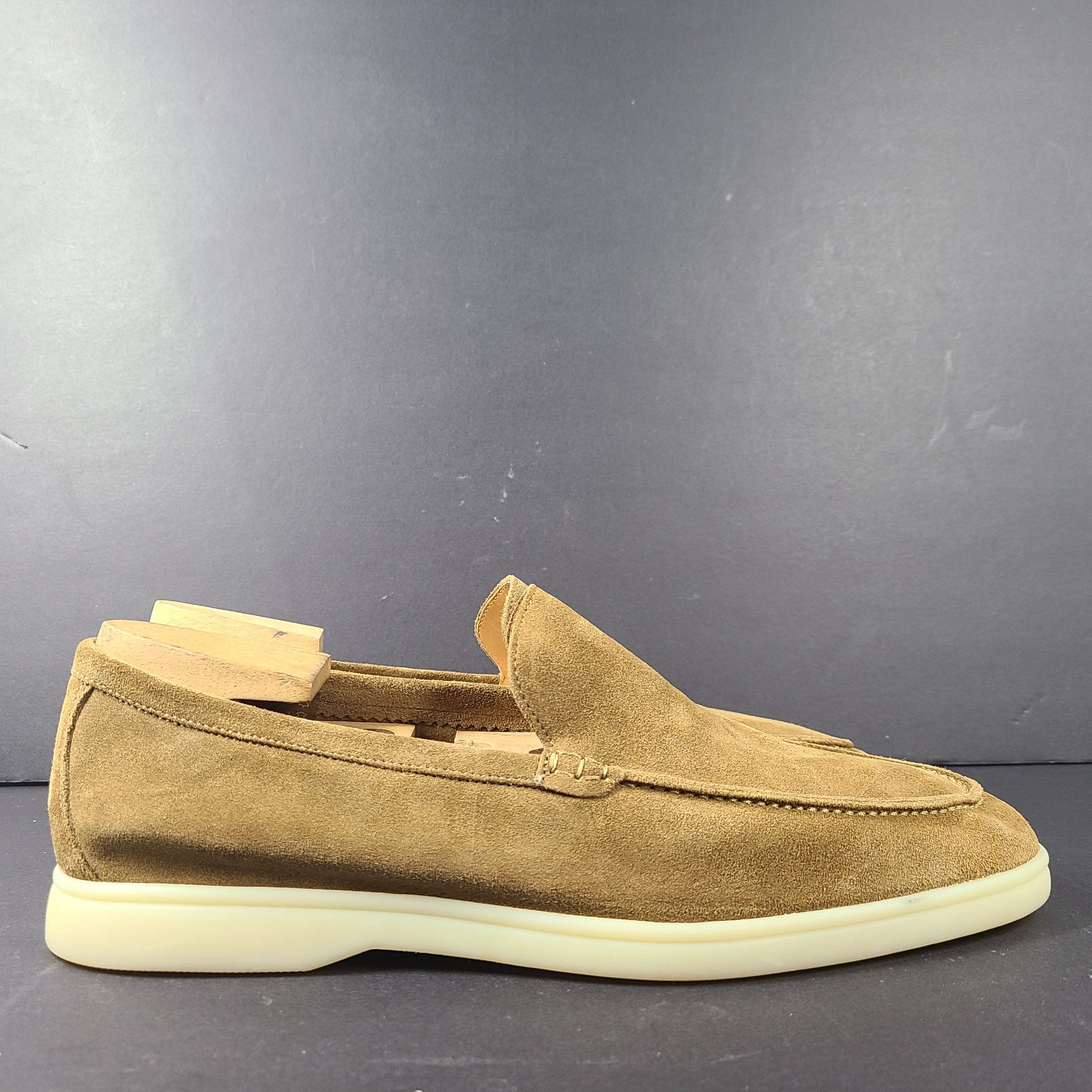 Russell & Bromley Men's CARMEL Soft Slip On Loafers Suede Brown Sz 11.5