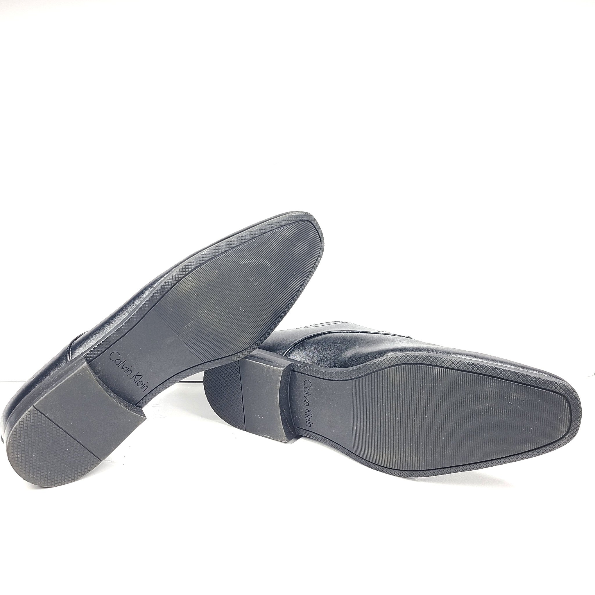 Calvin Klein Cassius Oxford Derby Dress Shoes Leather Almond Toe Black Sz 10