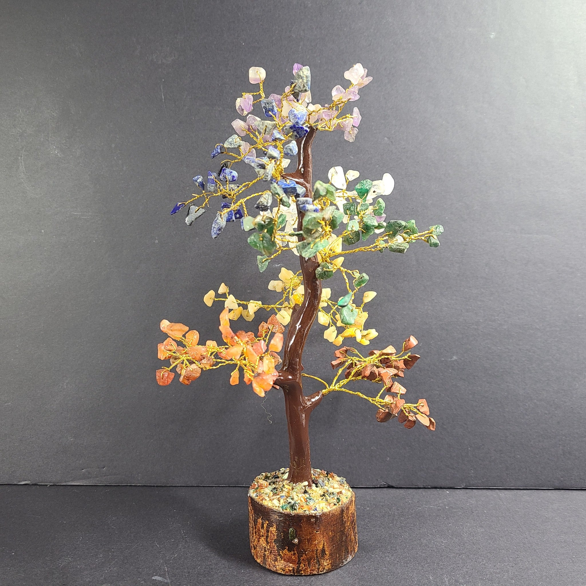 Chakra Crystal Tree of Life Gold Large 10.5" 7 Chakras Money Luck Feng Shui