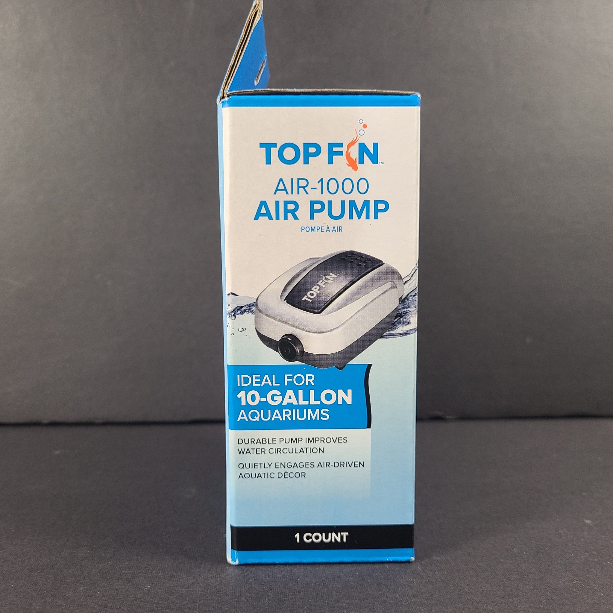 Top Fin Aquarium Set Air Pump AIR-1000 + 8' Airline Tubing + Valve + Bubble Wall