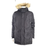 Tommy Hilfiger Jeans Men's TJM Tech Parka Coat Hooded Warm Faux Fur Black Sz L