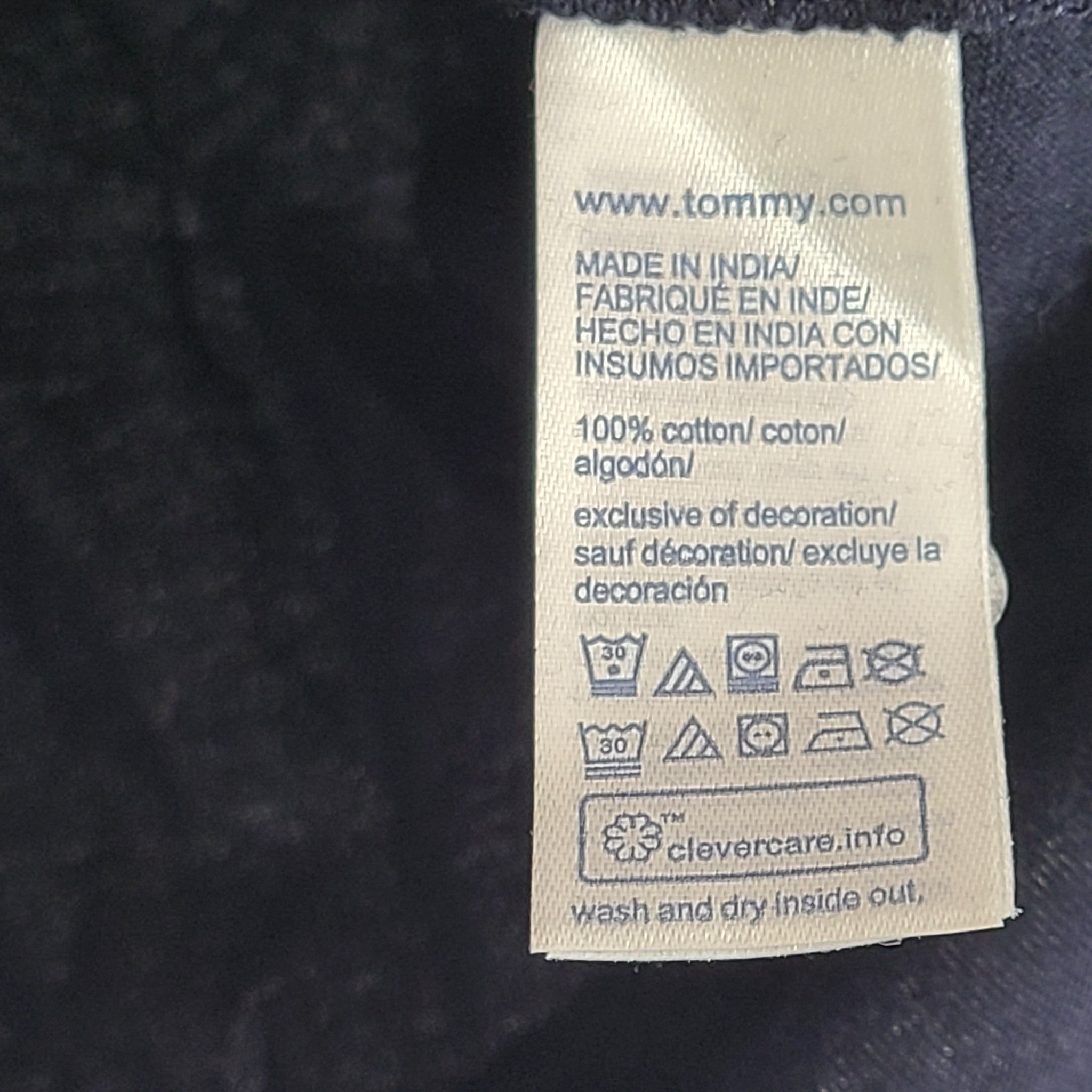 Tommy Hilfiger Men's Crew Neck T-Shirt w/ Beach Chest Pocket Flag Logo Navy Sz M