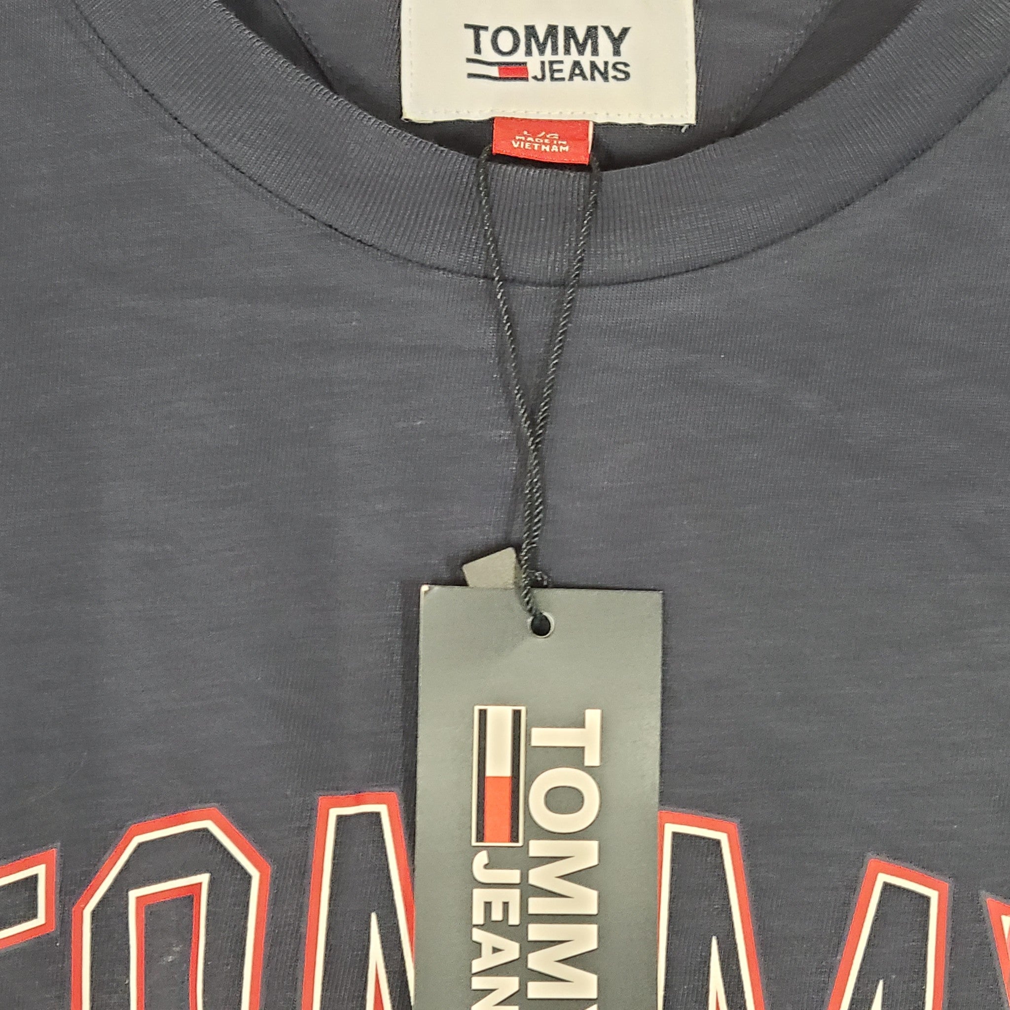 Tommy Hilfiger Jeans Men's Classic Flag T-Shirt Crew Neck Logo Blue Sz L