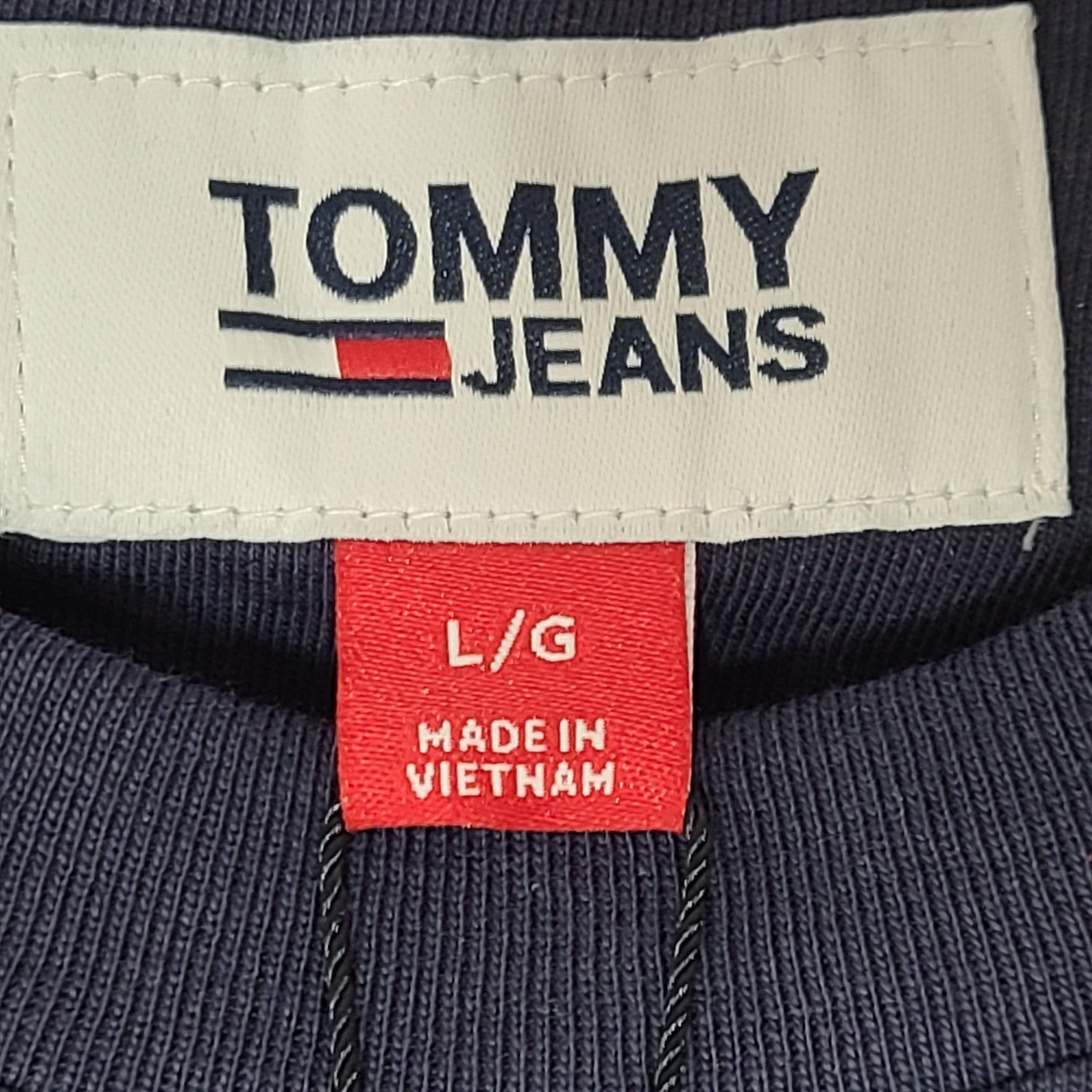 Tommy Hilfiger Jeans Men's Classic Flag T-Shirt Crew Neck Logo Blue Sz L