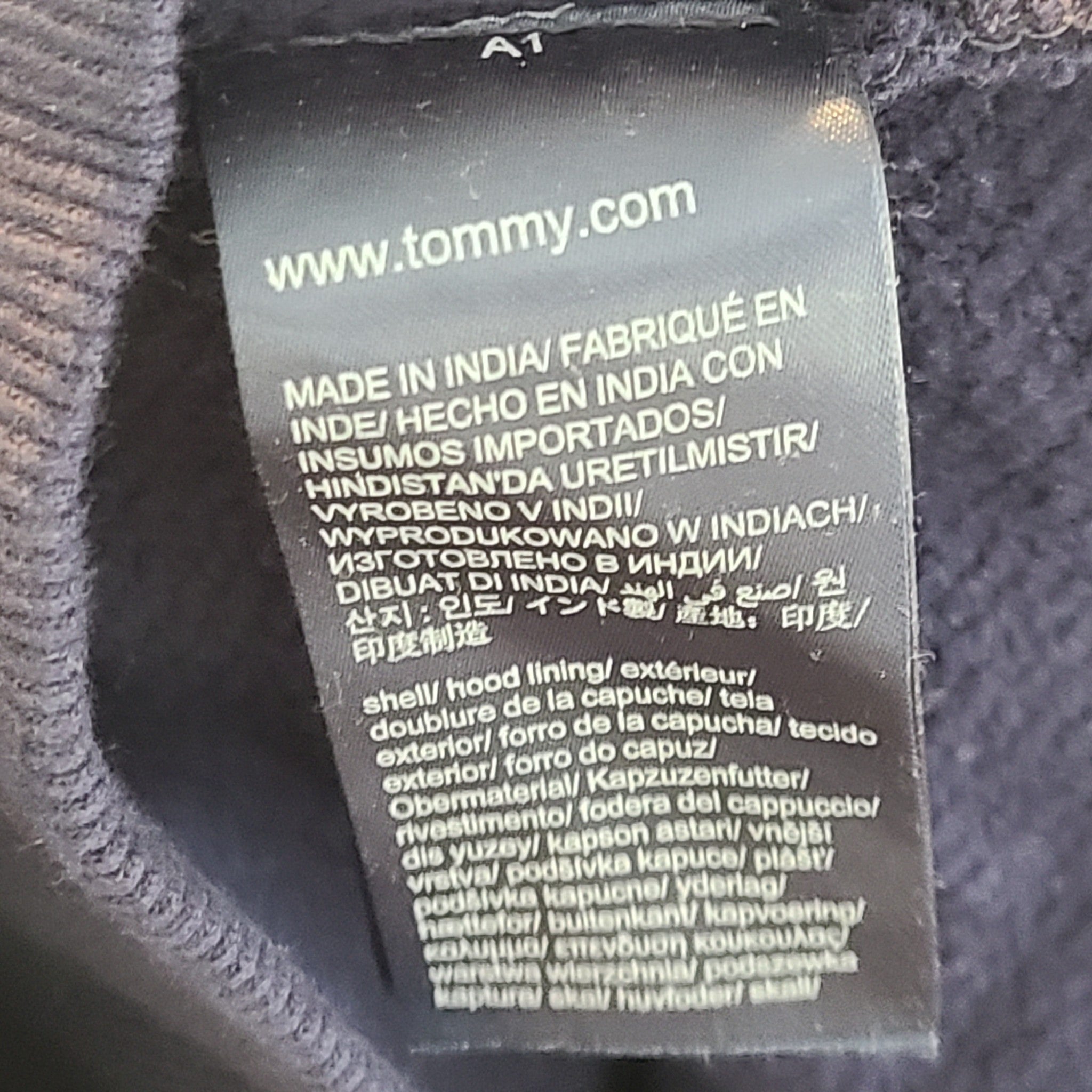 Tommy Hilfiger Jeans Men's Graphic Hooded Sweatshirt Hoodie Navy Blue Sz M