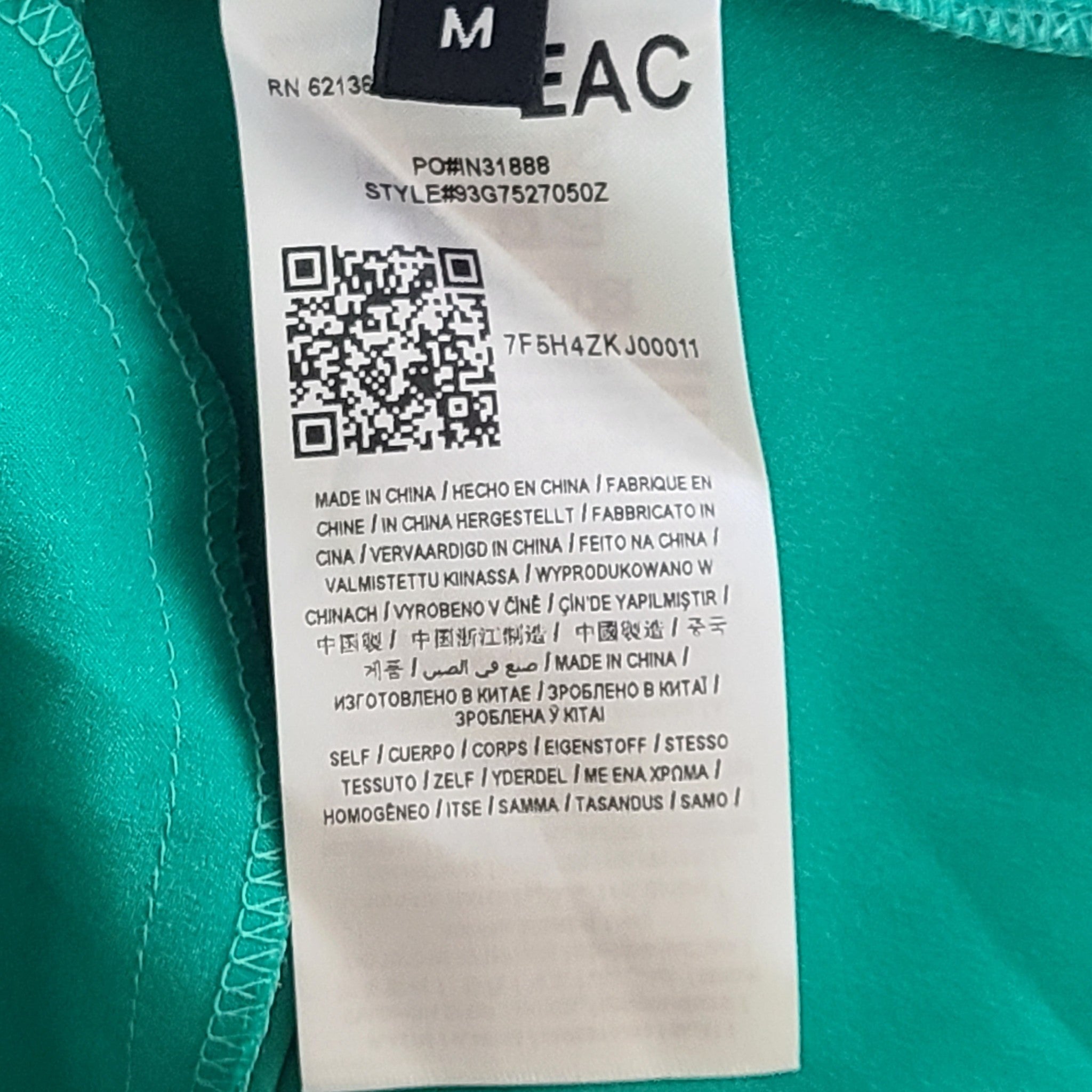 Marciano Women's Silky Satin Shirt Dress Belted Green Sz M