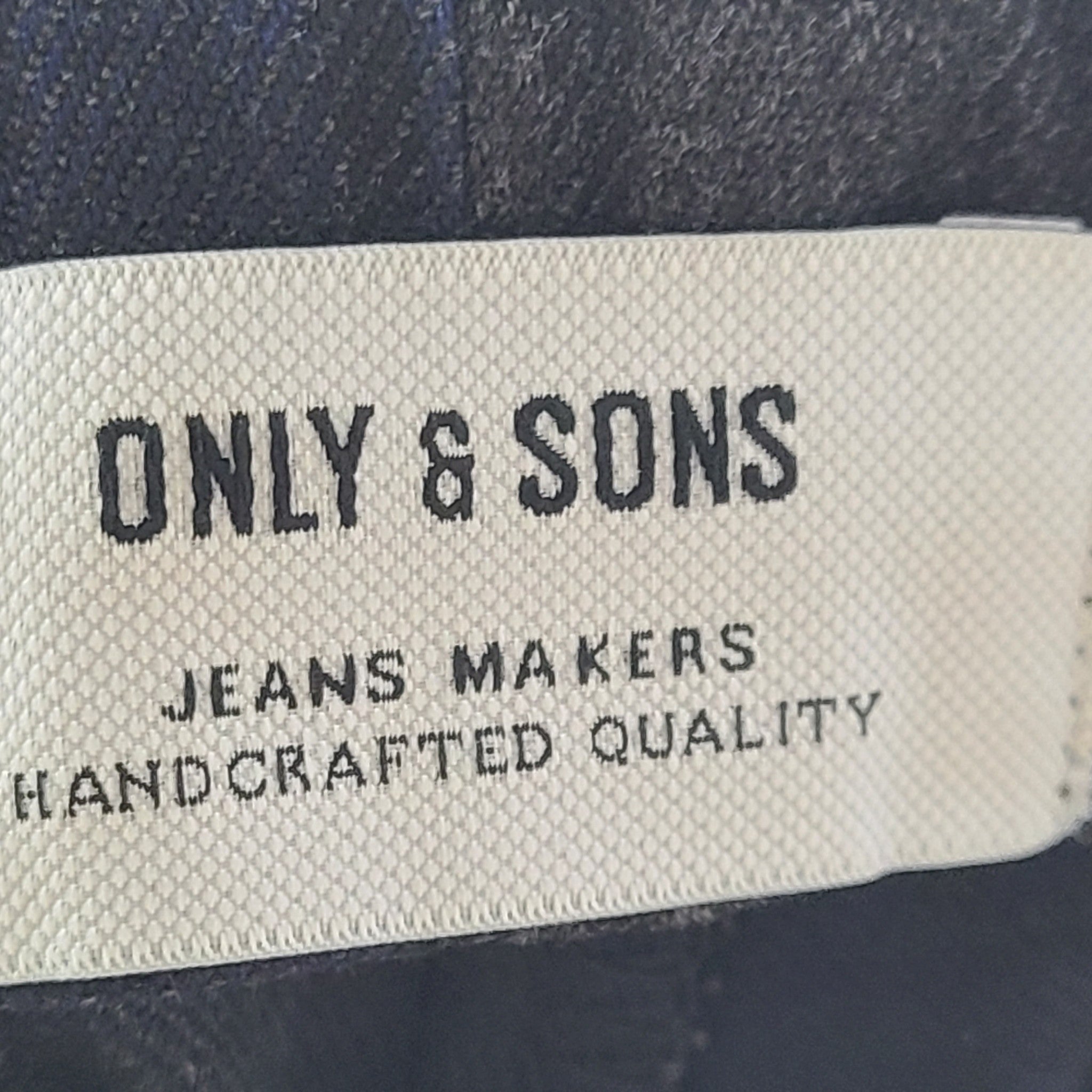 Only & Sons Men's Tapered Fit Chino Trousers Pants Twill Check Blue Sz M