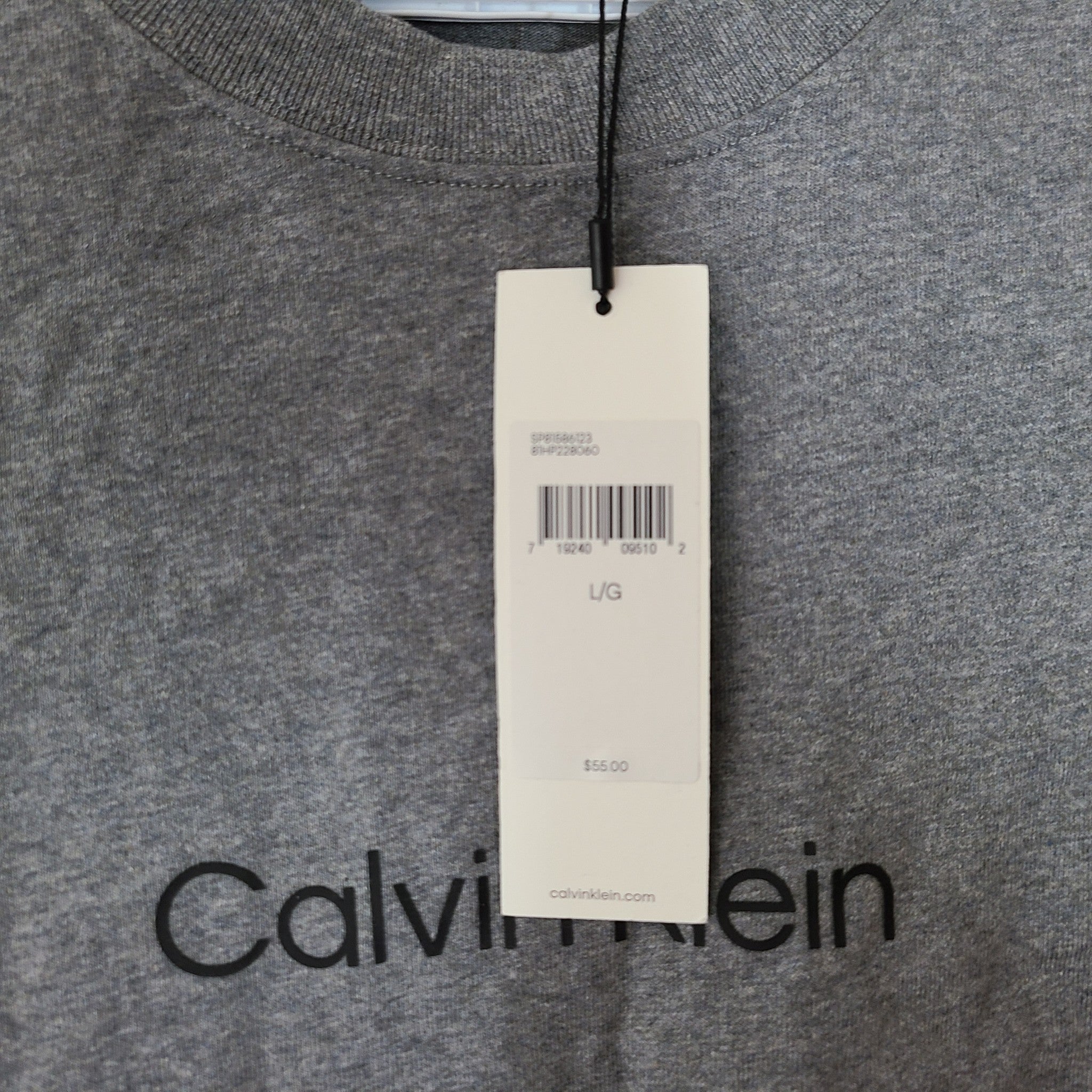 Calvin Klein Men's Relaxed Fit Logo Crew Neck T-Shirt Cotton Gray Sz L
