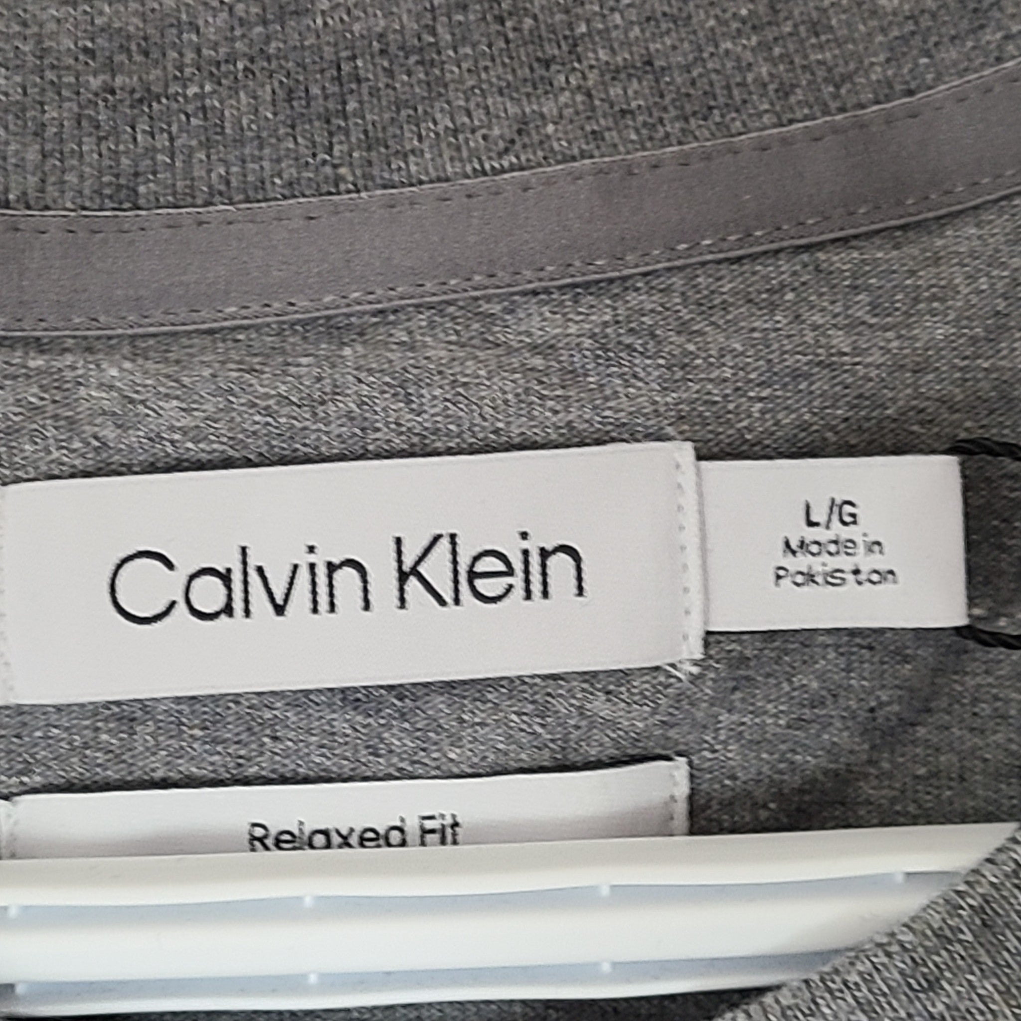 Calvin Klein Men's Relaxed Fit Logo Crew Neck T-Shirt Cotton Gray Sz L