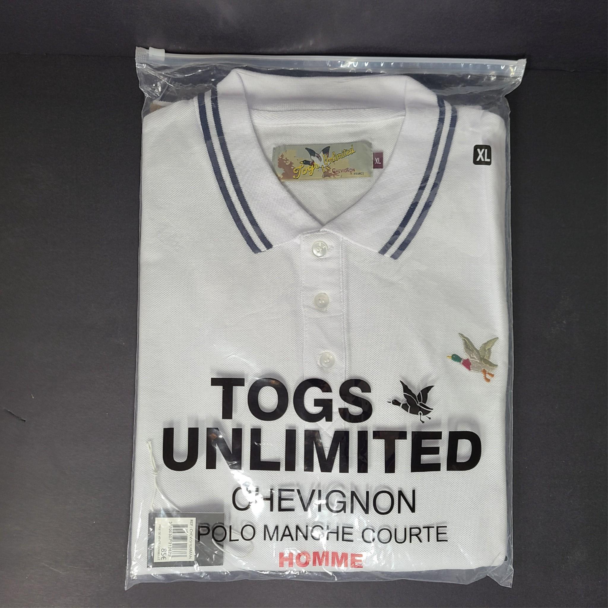 Chevignon Men's Togs "O Duck" Embroidered Short Sleeve Polo Shirt White Sz XL