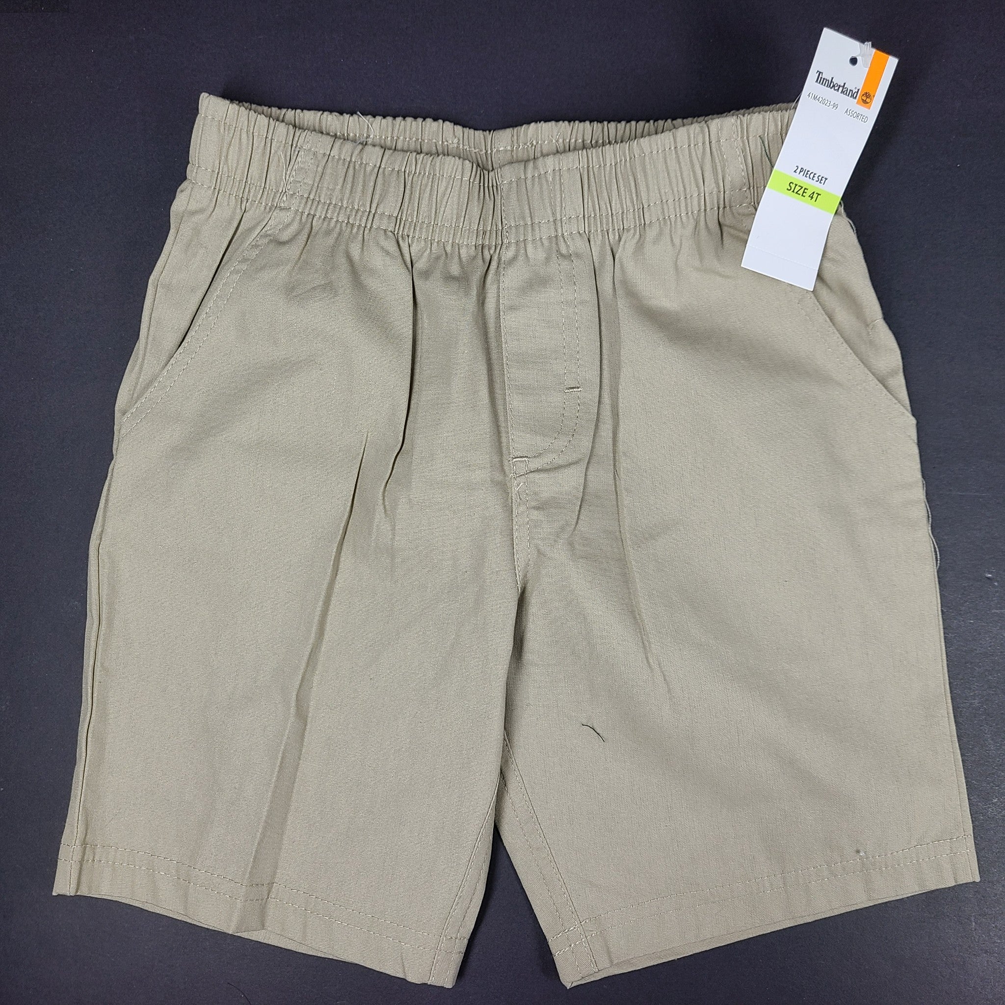 2 Pc Set Timberland Boys Shorts + Tank Top Soft Cotton Camo Beige Sz 4T