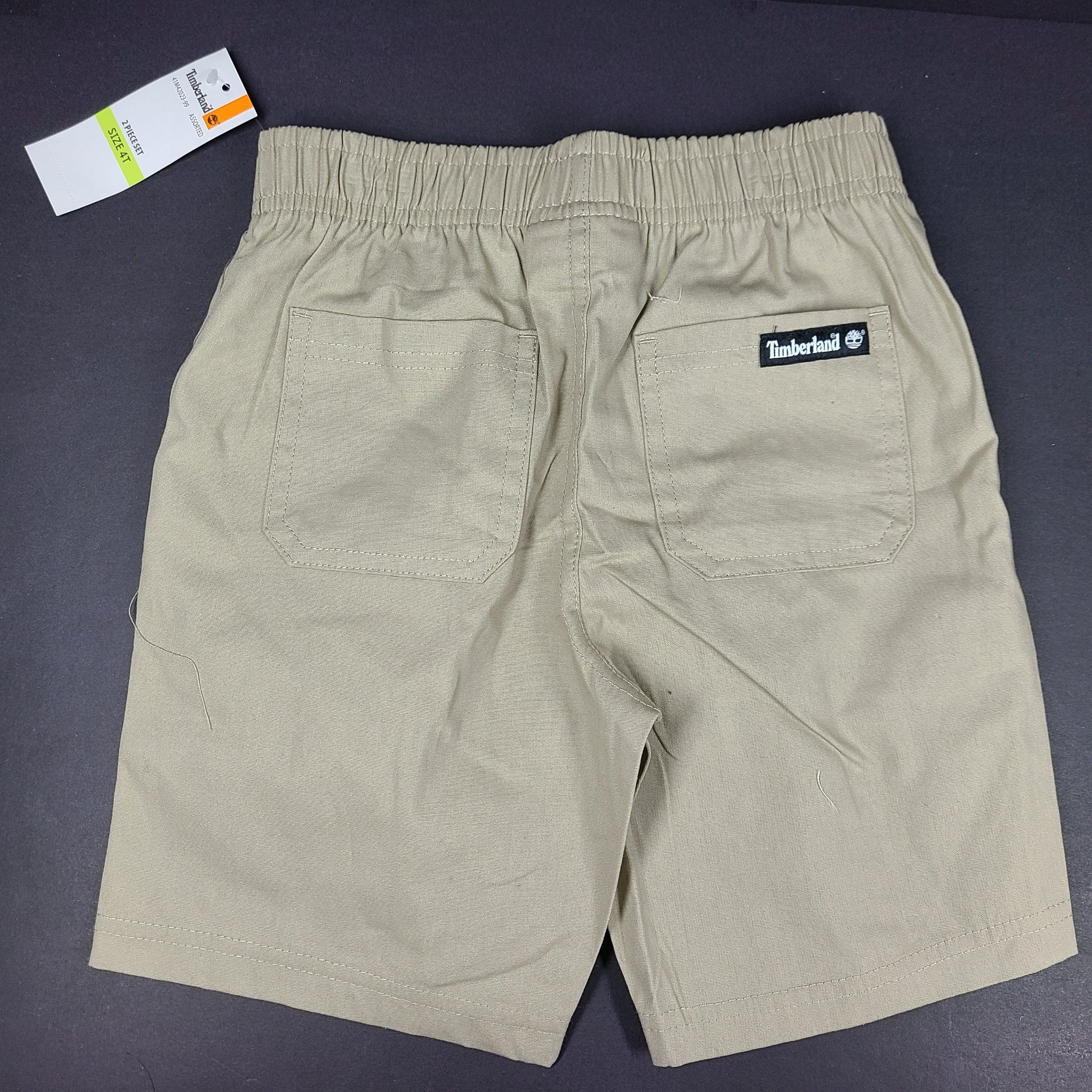 2 Pc Set Timberland Boys Shorts + Tank Top Soft Cotton Camo Beige Sz 4T