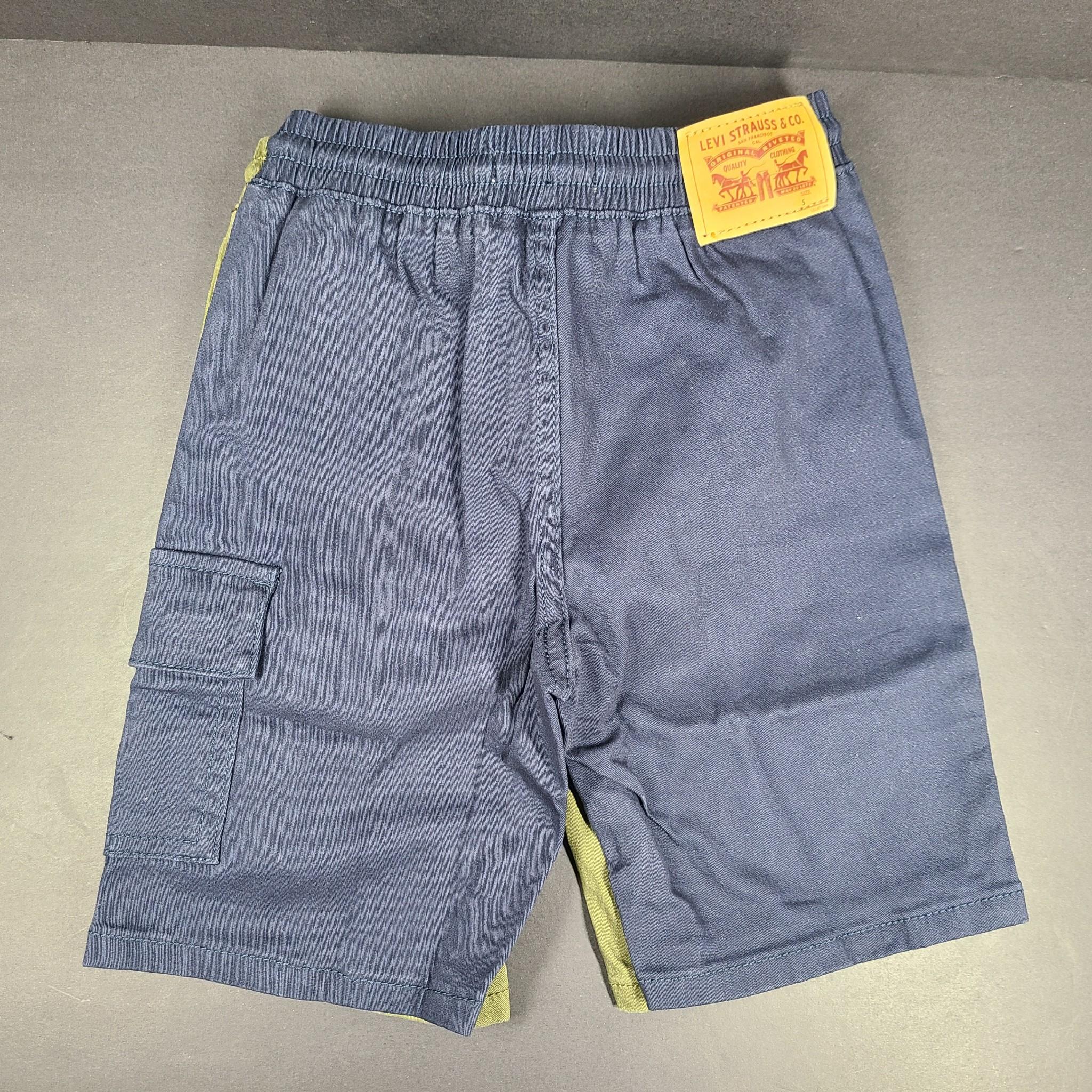 2-Pack Levi's Boys' Kids' Pull On Cargo Shorts Dark Green & Navy Blue Sz S (6Y)