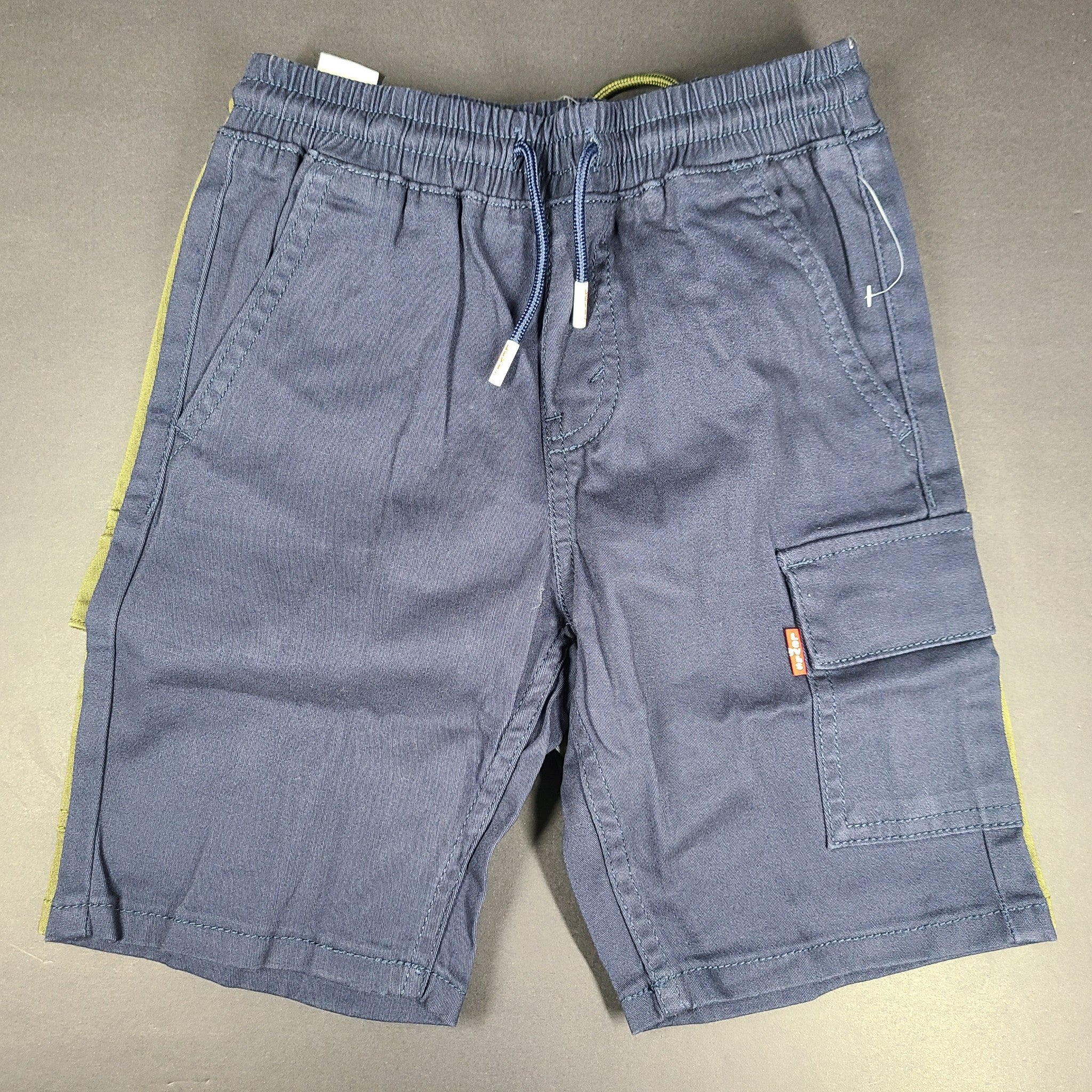 2-Pack Levi's Boys' Kids' Pull On Cargo Shorts Dark Green & Navy Blue Sz S (6Y)