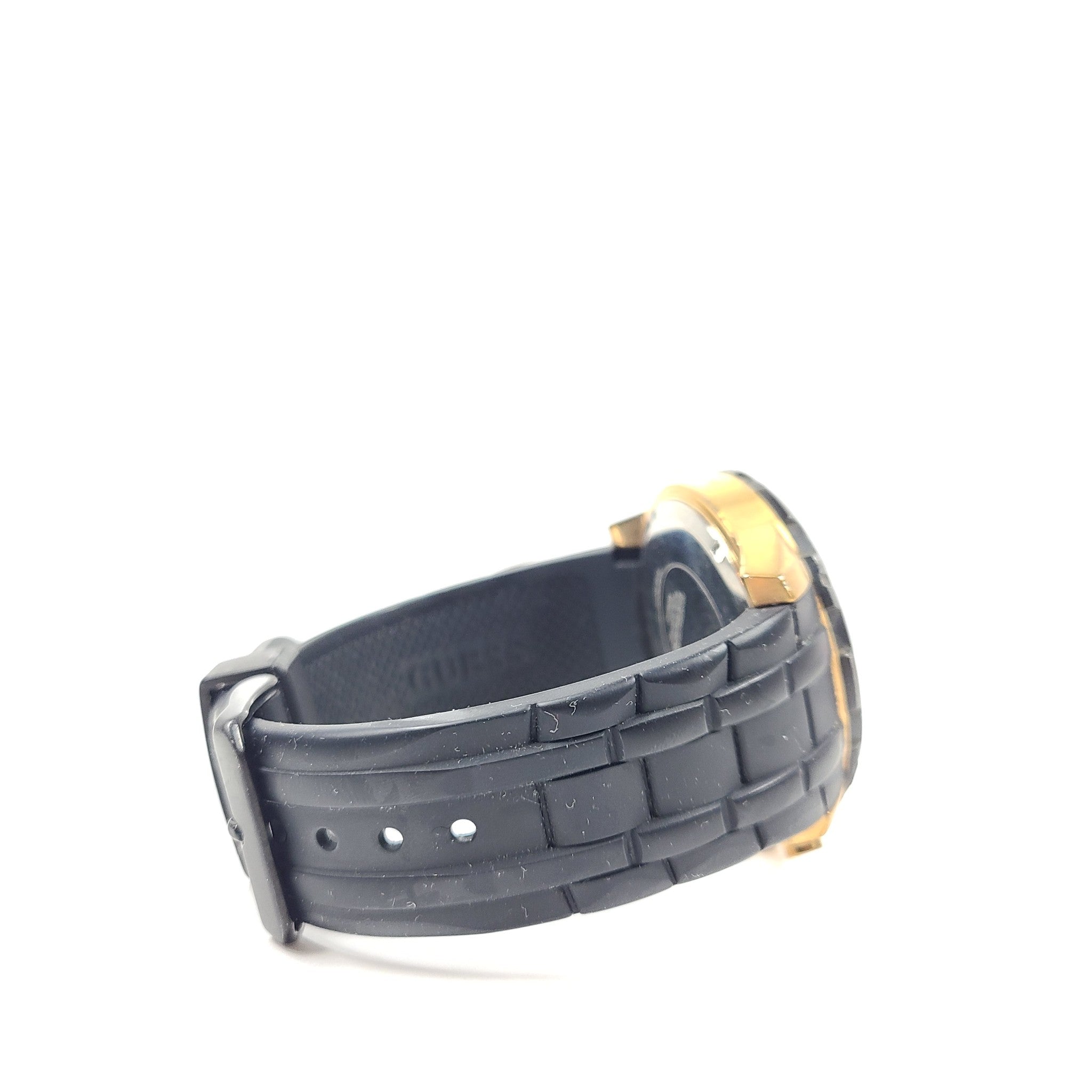 GUESS Men's Caliber Black Gold Tone Watch Chronograph 45mm W0864G2