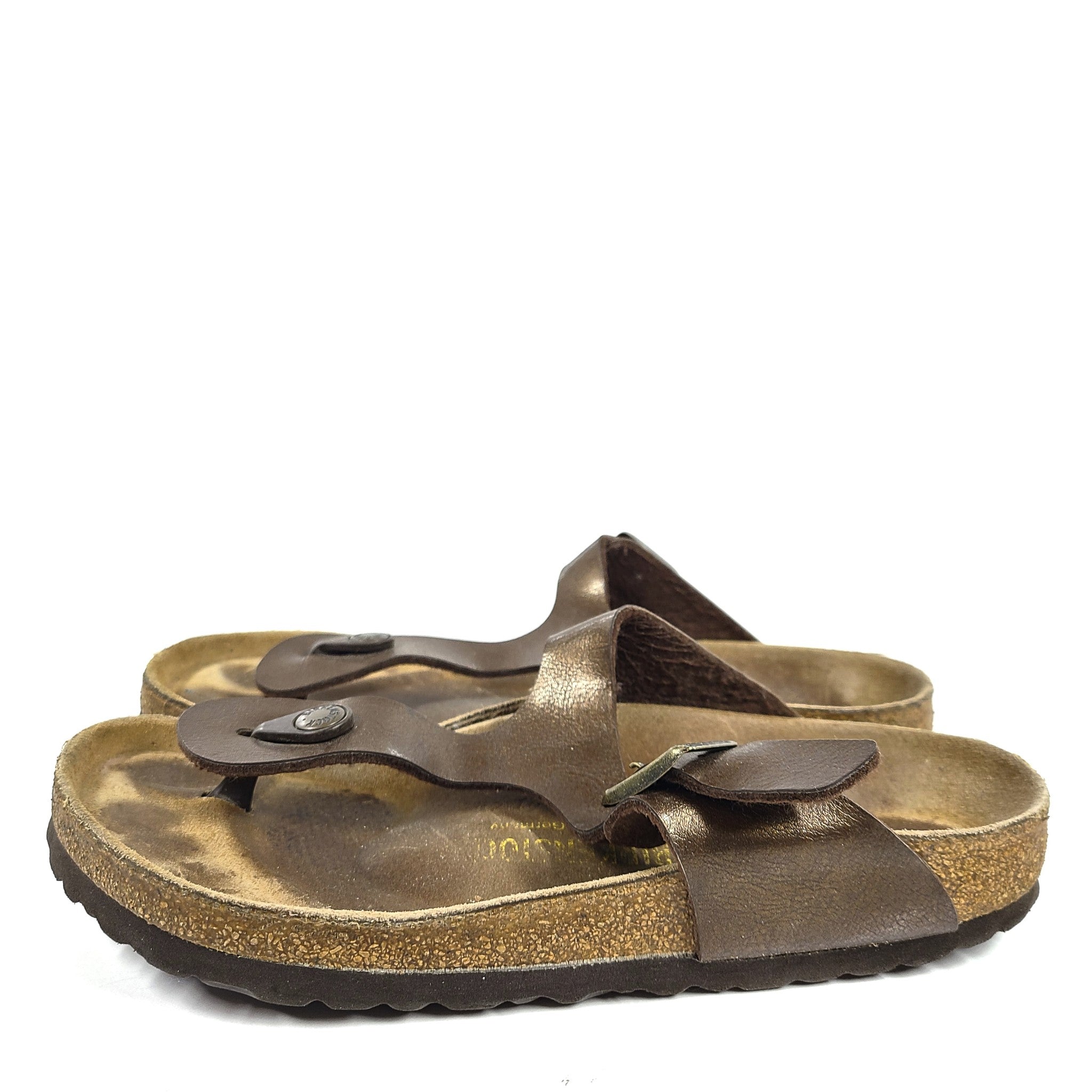 Birkenstock Women's Gizeh Sandals Comfy Slides Birko Flor Brown US 6