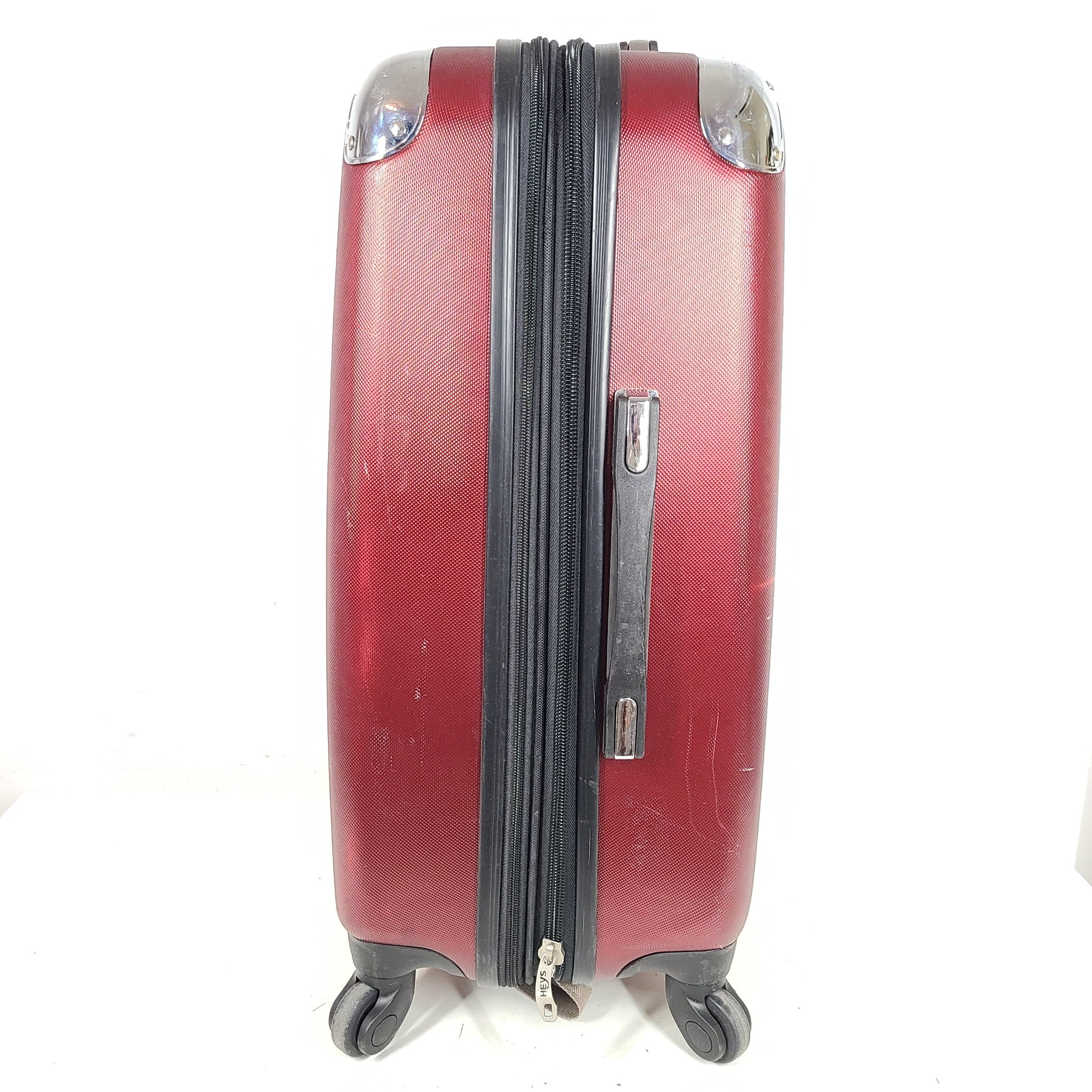 Heys Metallix 26" Expandable Spinner Luggage PC Hardshell Expanding Burgundy Red