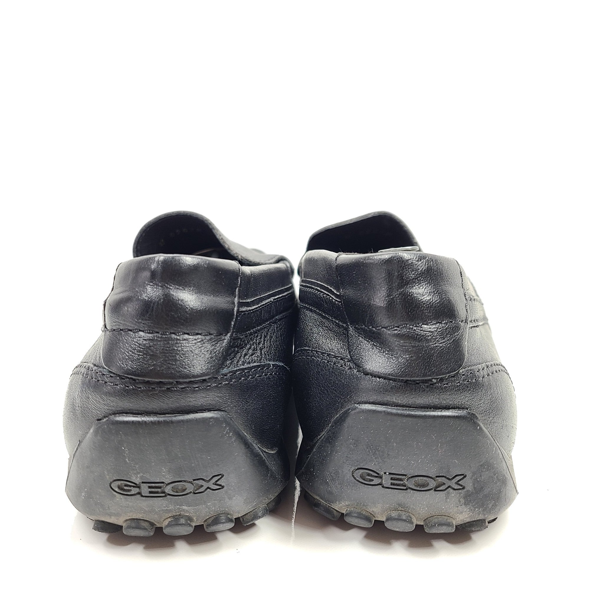 Geox Men's Leather Moccasins U Snake Moc Driving Shoes Loafers Black Sz 10