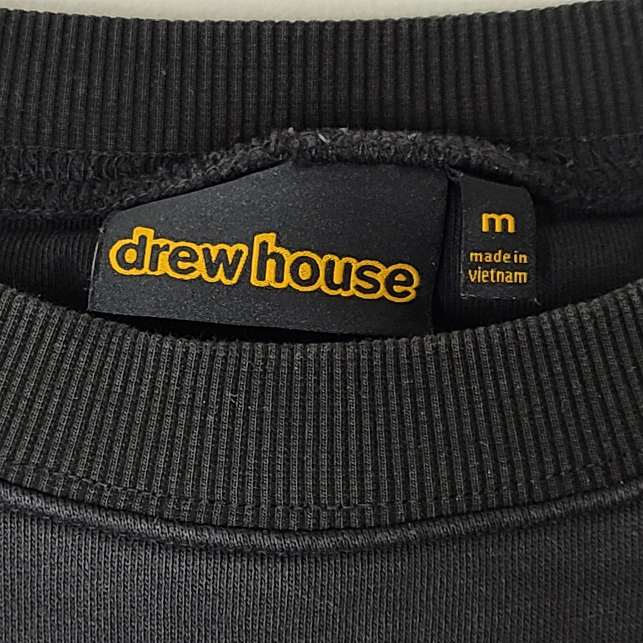 Drew House Men's Scribble Sweatshirt Logo Crew Neck Cotton Black Sz M READ