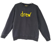 Drew House Men's Scribble Sweatshirt Logo Crew Neck Cotton Black Sz M READ