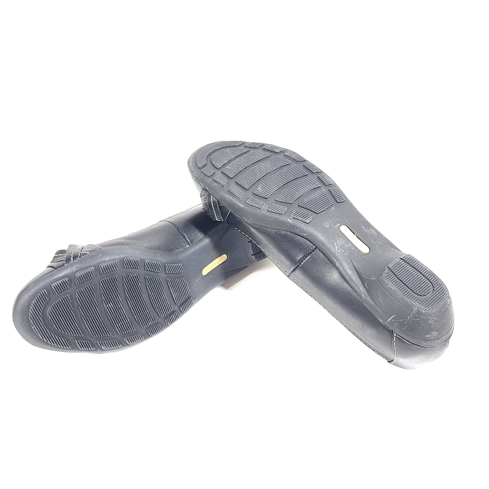 Softspots Women's Posie Leather Flats Soft Padded Ballet Shoes Comfort Black