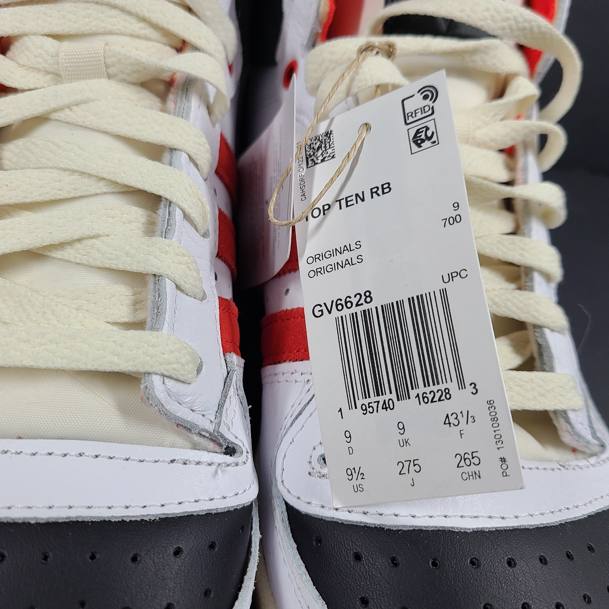 Adidas Men's Top Ten RB High Top Shoes Sneakers GV6628 White Red Sz 9.5