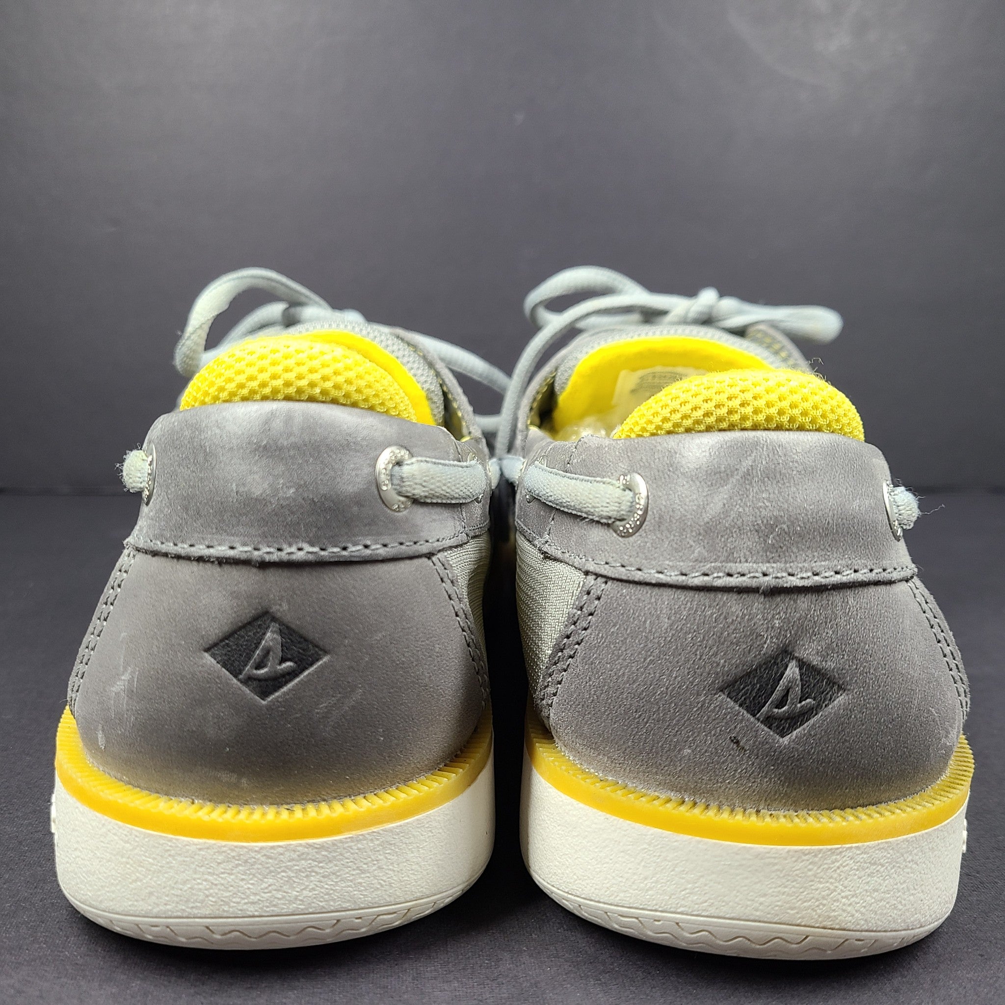 Sperry Men's Surevor 2-Eye Sport Boat Shoes Memory Foam Leather Gray Sz 7.5