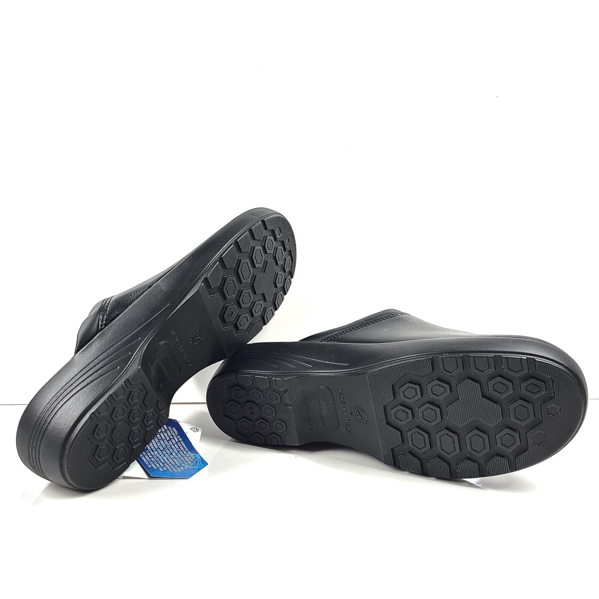 Fly Flot Men's Mules Leather Clogs Anti Shock Anatomic Light Comfort Black Sz 11