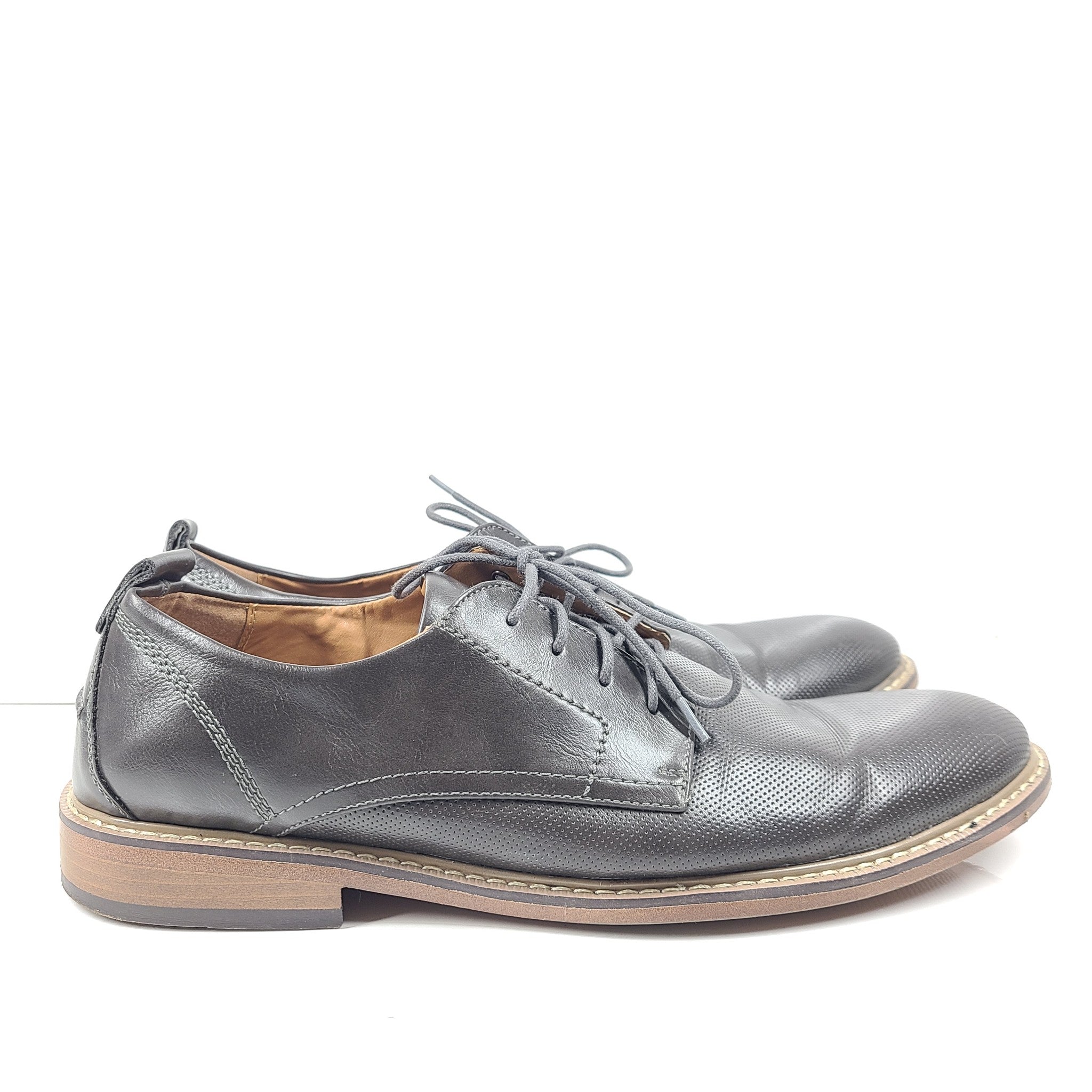 Steve Madden Men's Nytro Oxford Dress Shoes Faux Leather Almond Toe Black US11