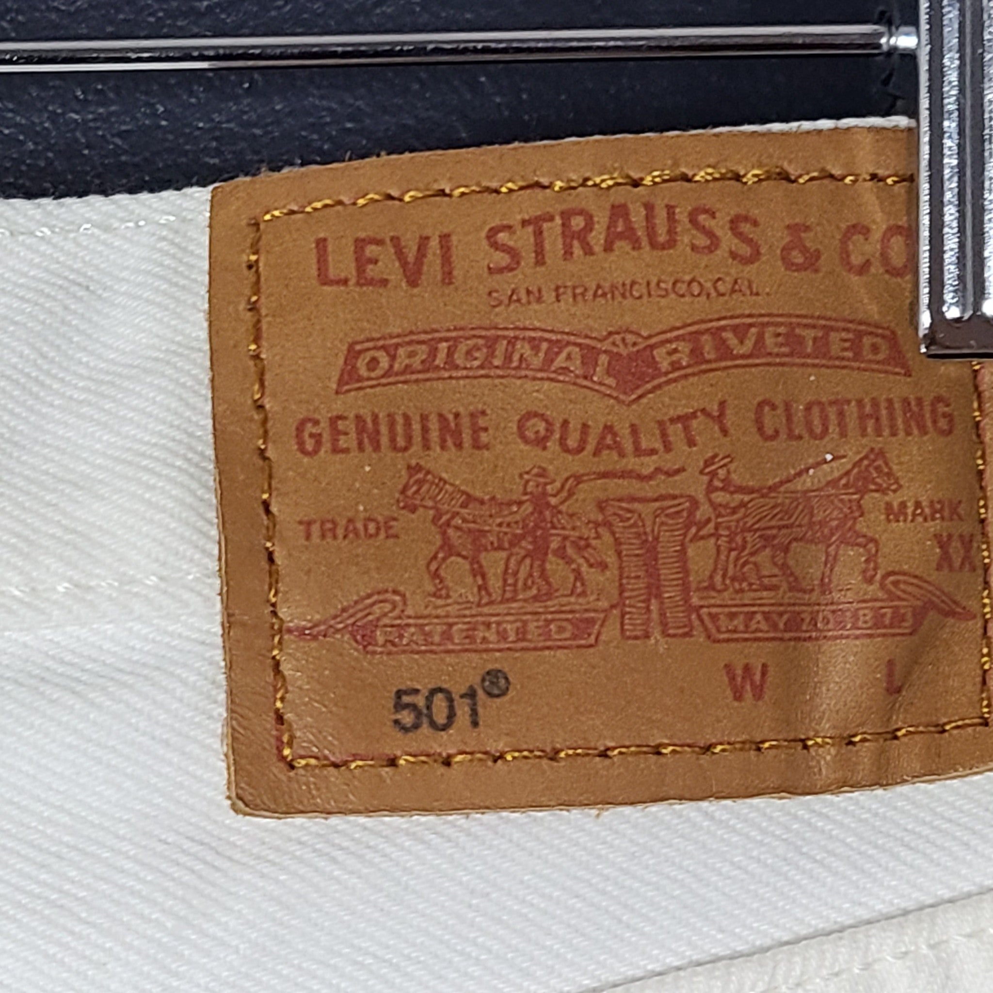 Levi's Premium Women's 501 Jeans Floral Embroidery Cotton Straight White 26 X 28