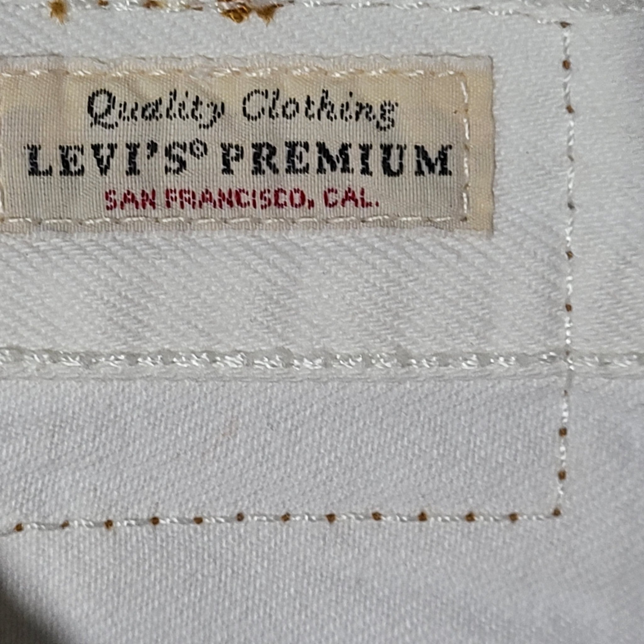 Levi's Premium Women's 501 Jeans Floral Embroidery Cotton Straight White 26 X 28