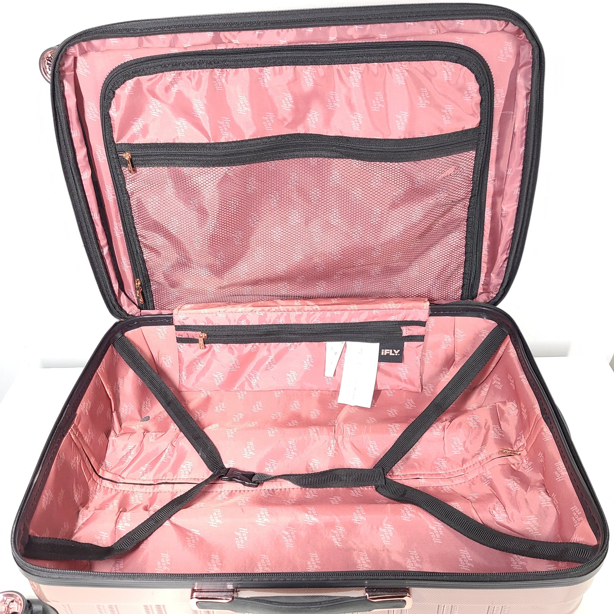 iFly 26" Spinner Hardside Fibertech Expandable Luggage Rose Gold