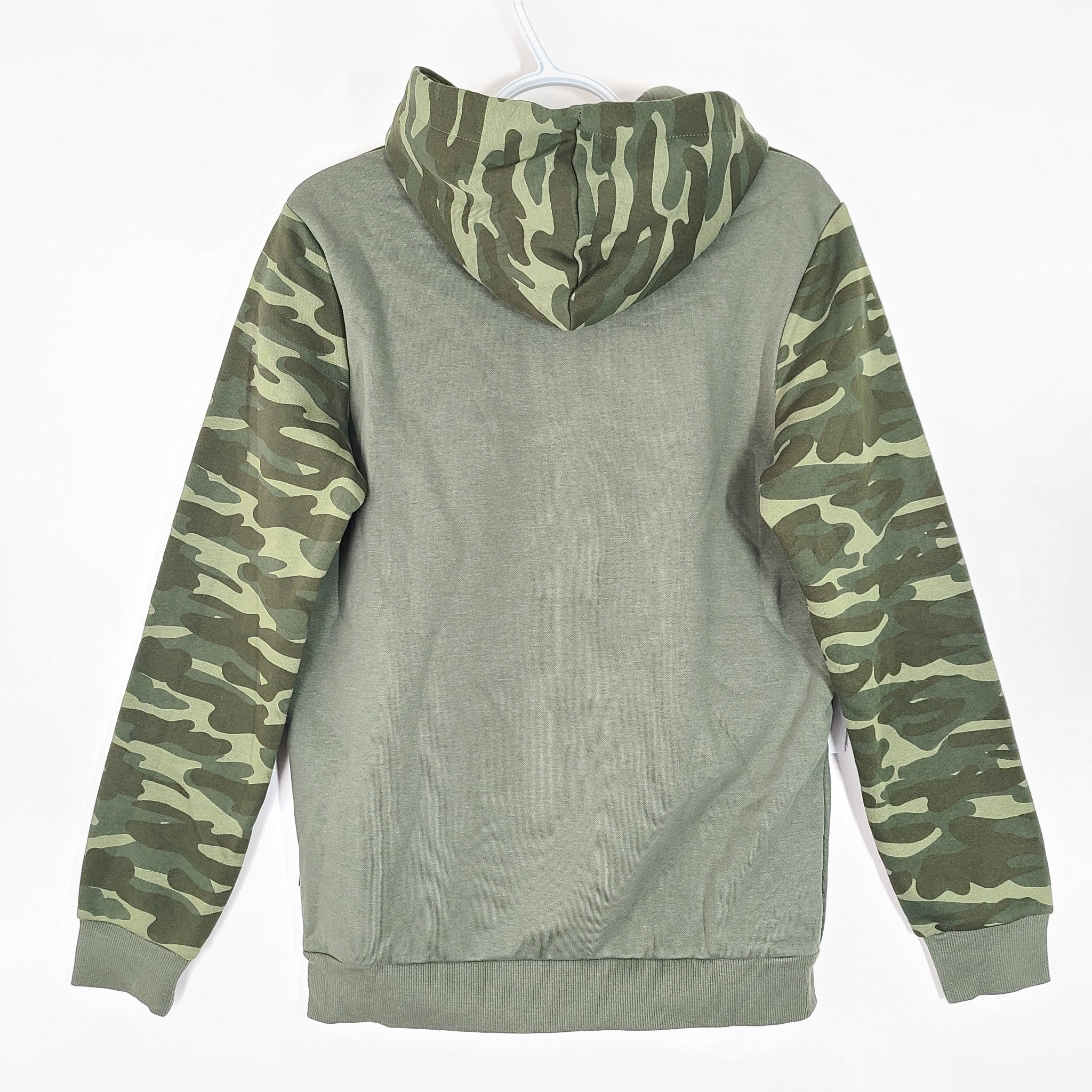 Puma Men's Color-block Camo Hoodie FL Fleece Green Camo Size S